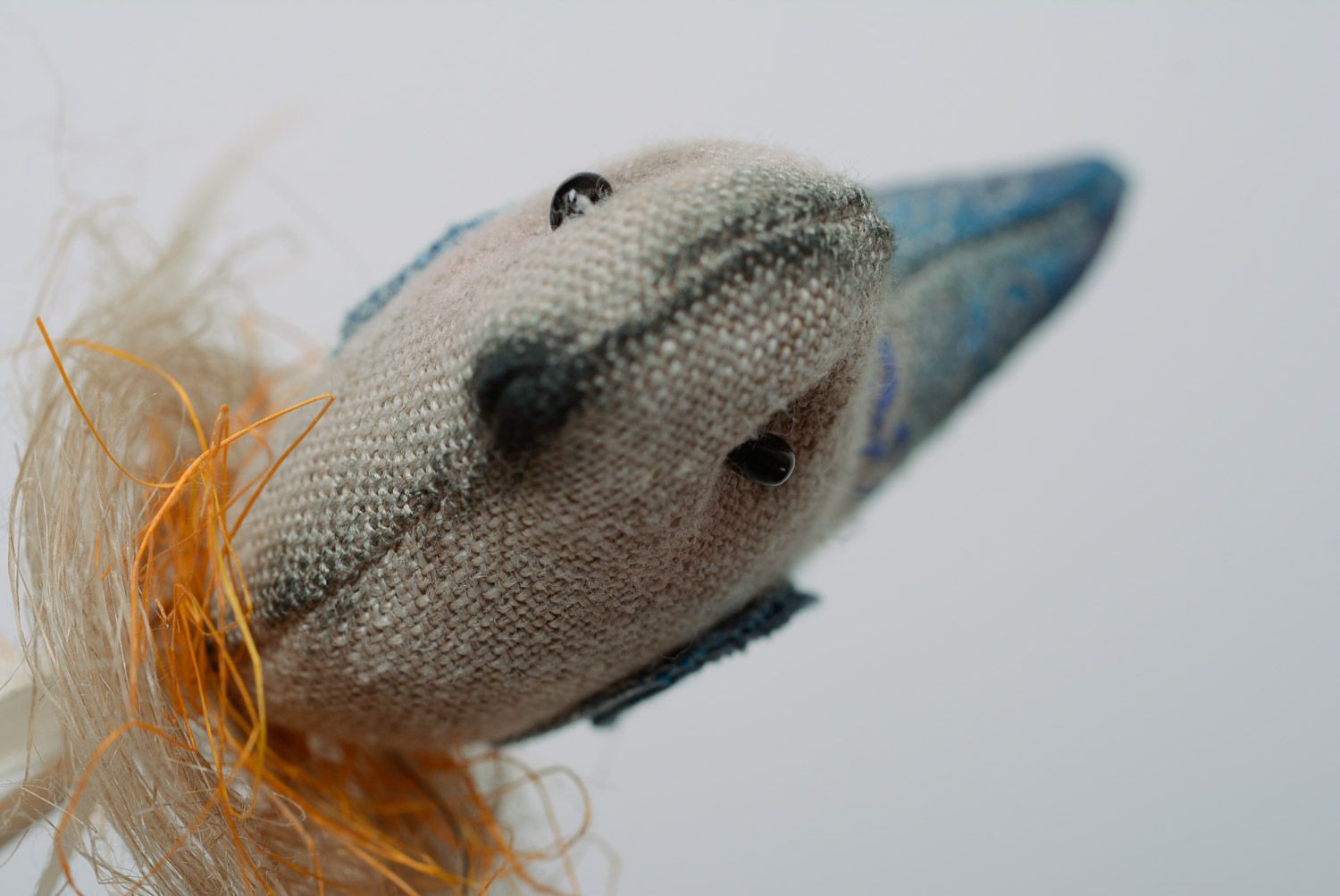 Handmade Spielzeug auf einem Stab für Blumentopf Vogel aus Leinenstoff wunderbar foto 4