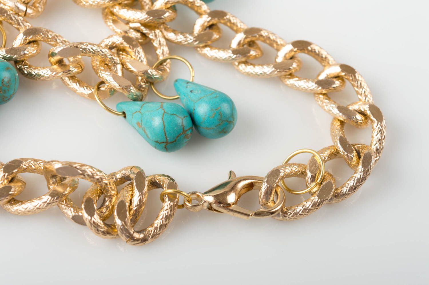 Unusual handmade necklace stylish designer accessory turquoise jewelry  photo 5