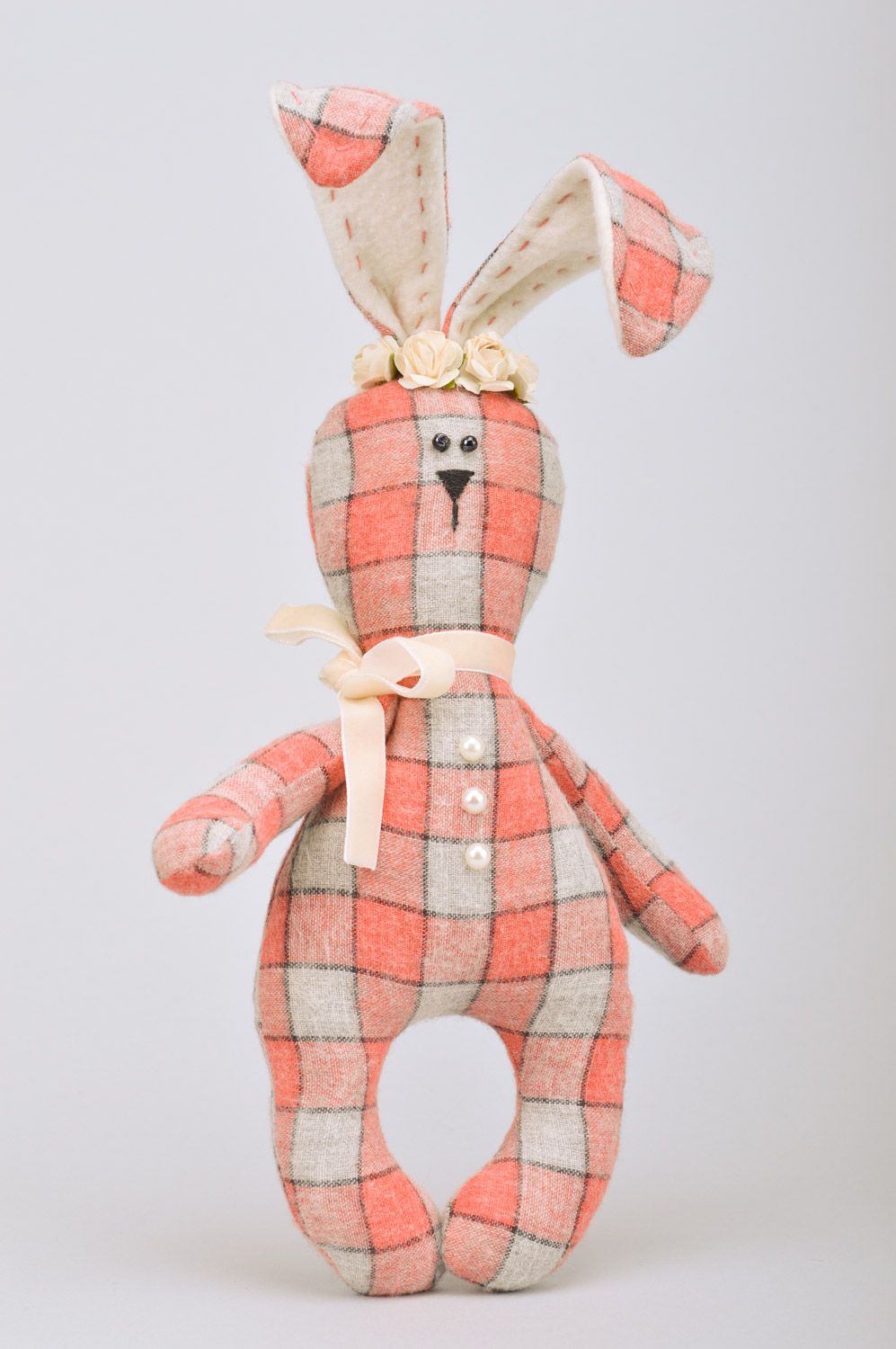 Детская игрушка-грелка с вишневыми косточками в виде зайчика ручной работы фото 2