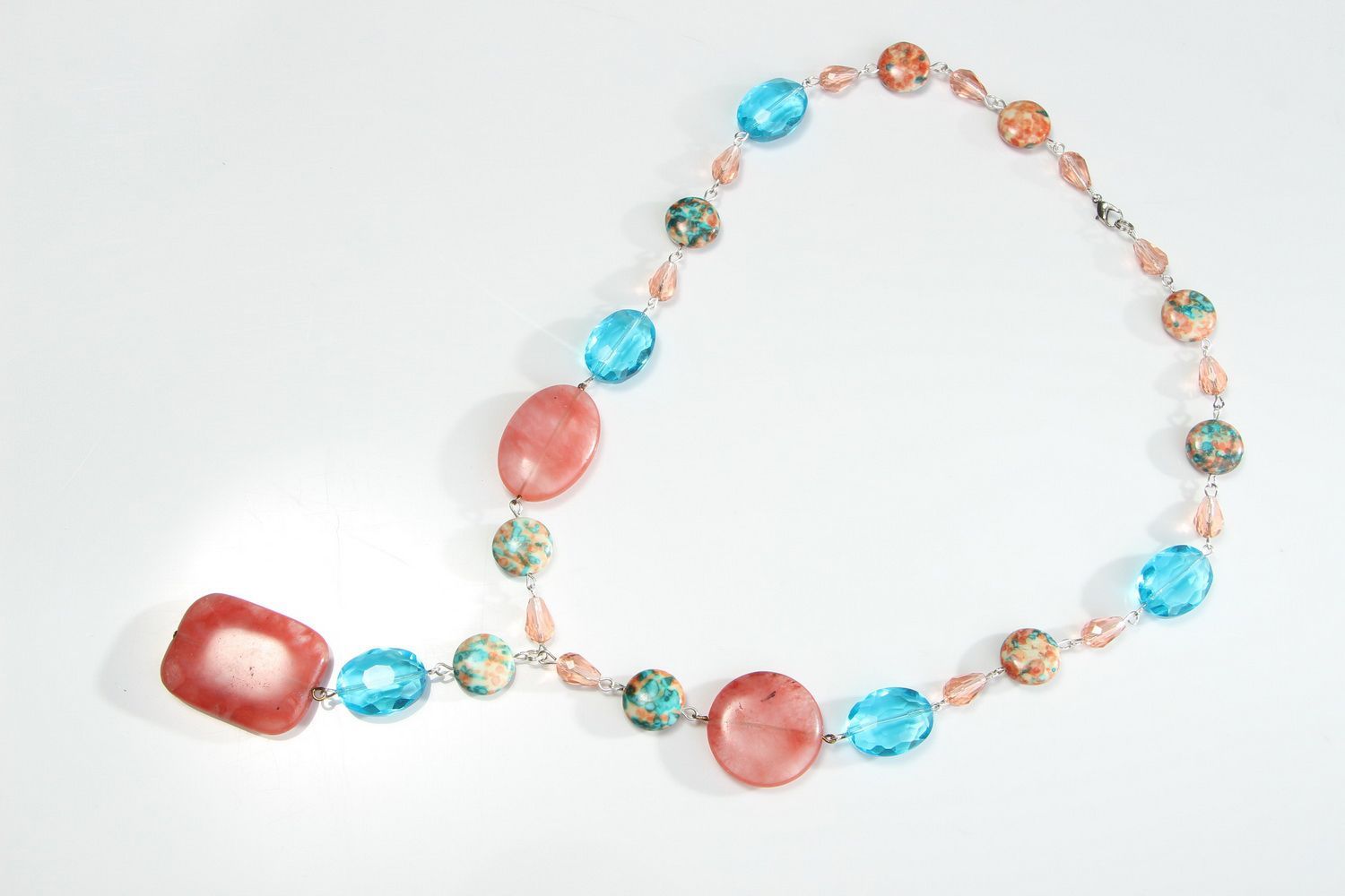 Long necklace with crystal and tourmaline photo 1