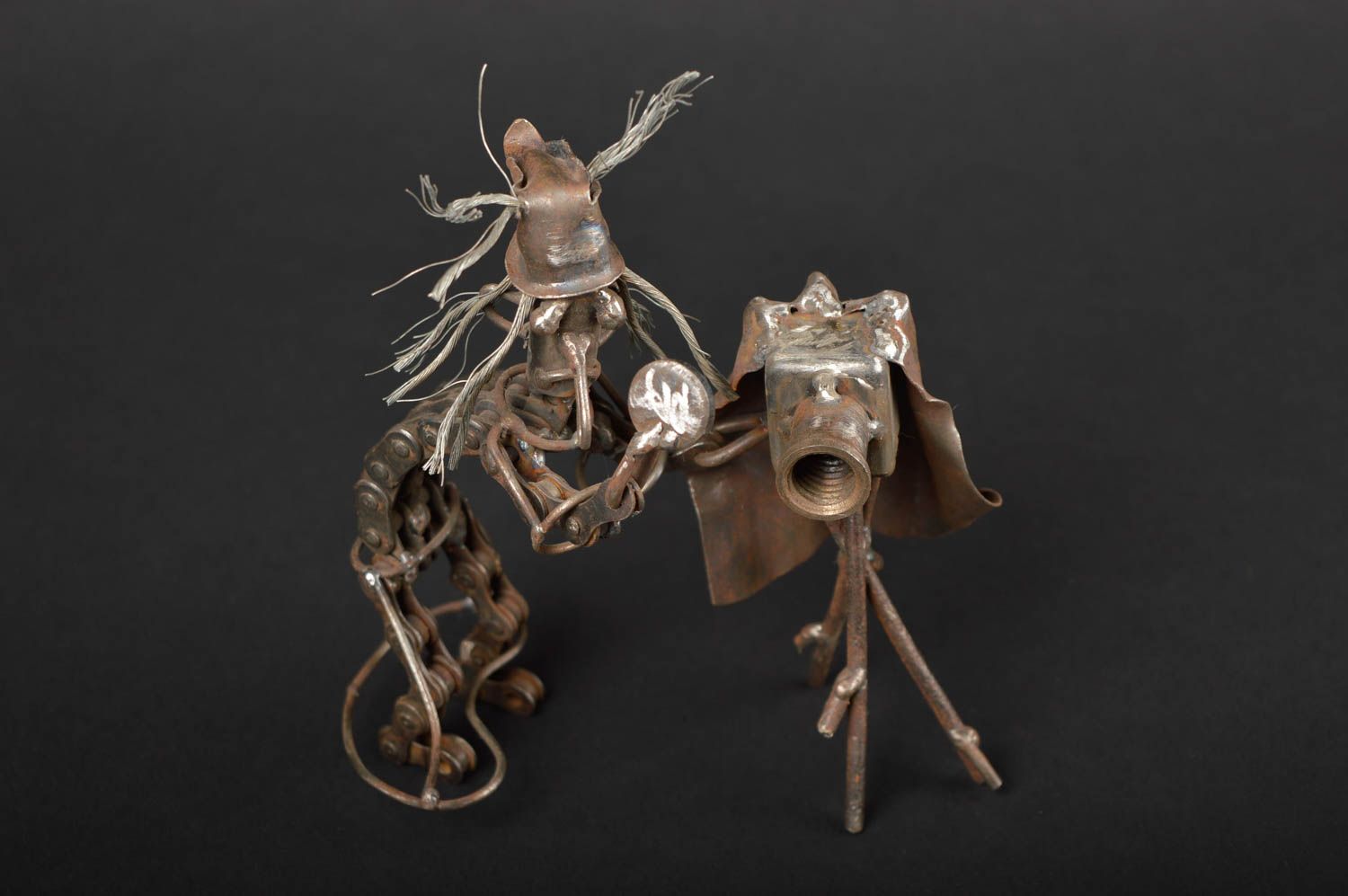 Figura decorativa hecha a mano artículos de metal objeto de decoración Fotógrafo foto 1
