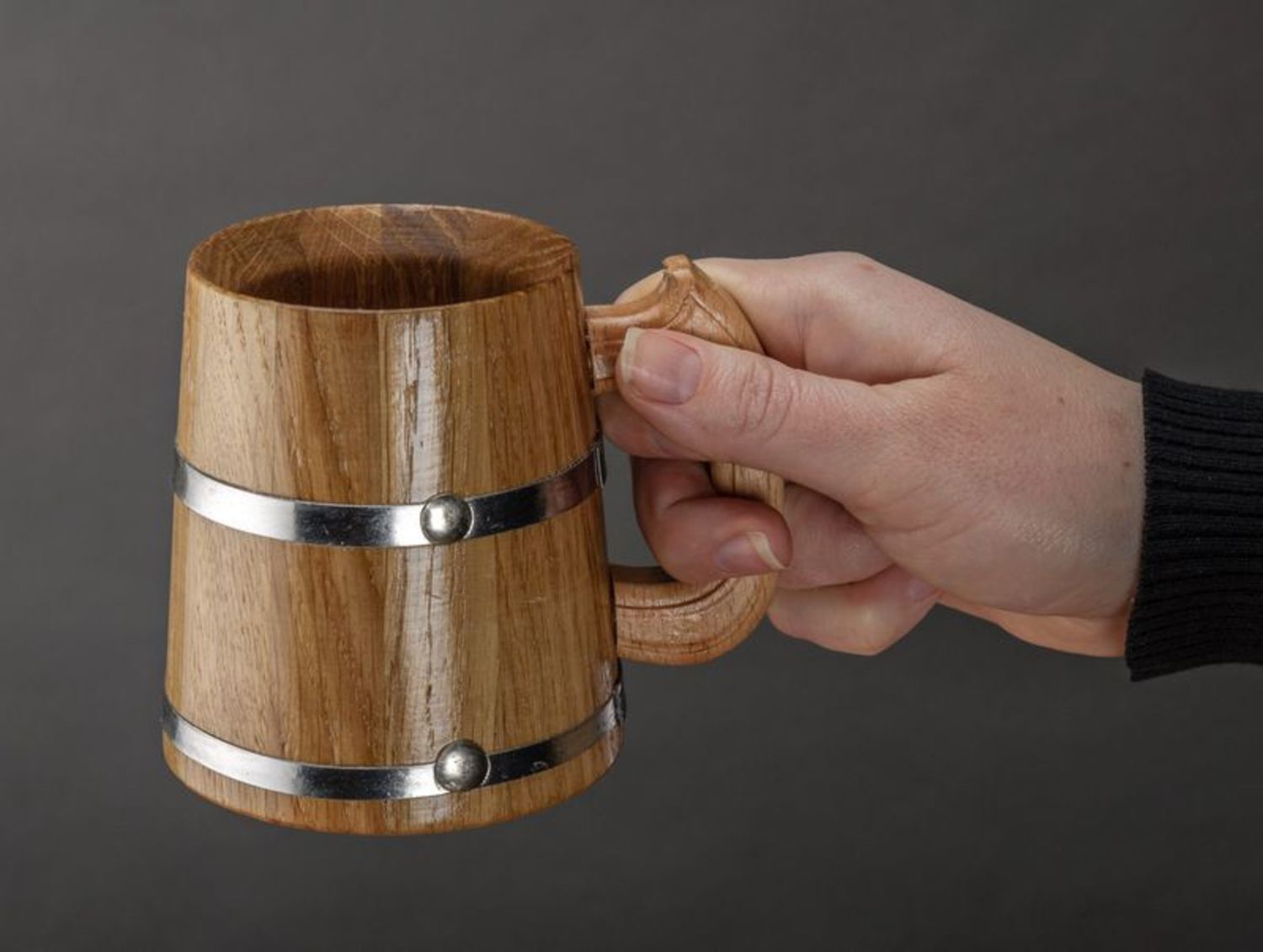 Big wooden mug for decorative use only photo 2