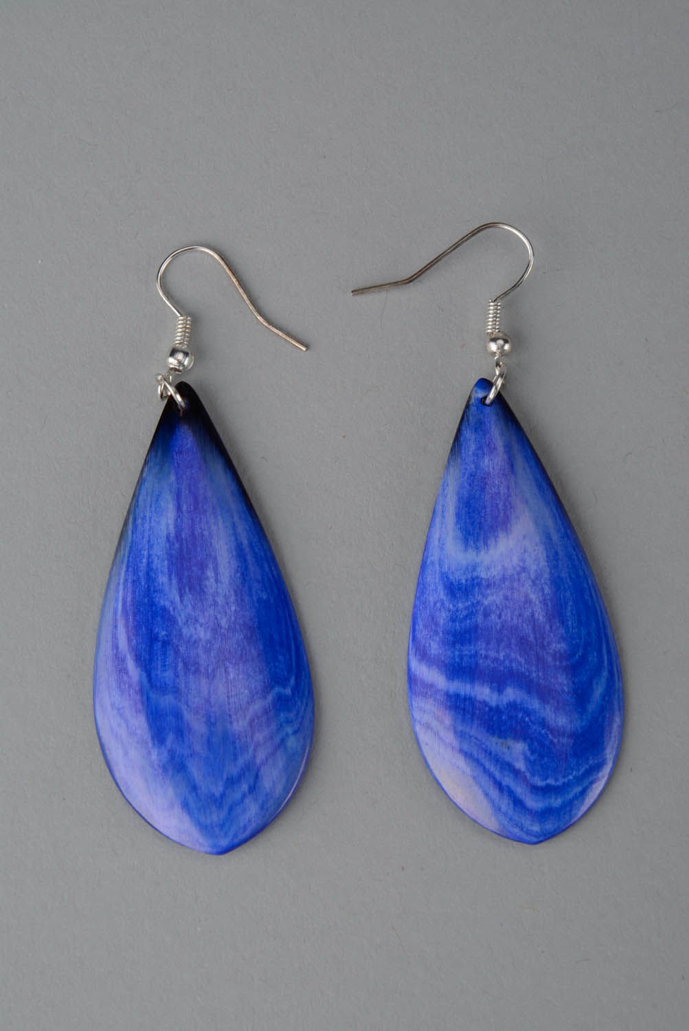 Earrings made of cow horn Petals photo 2