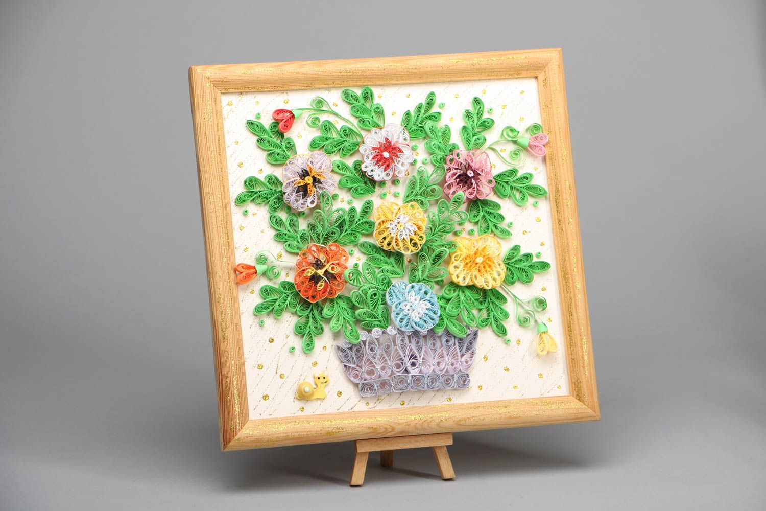 Quilling picture with flowers photo 1