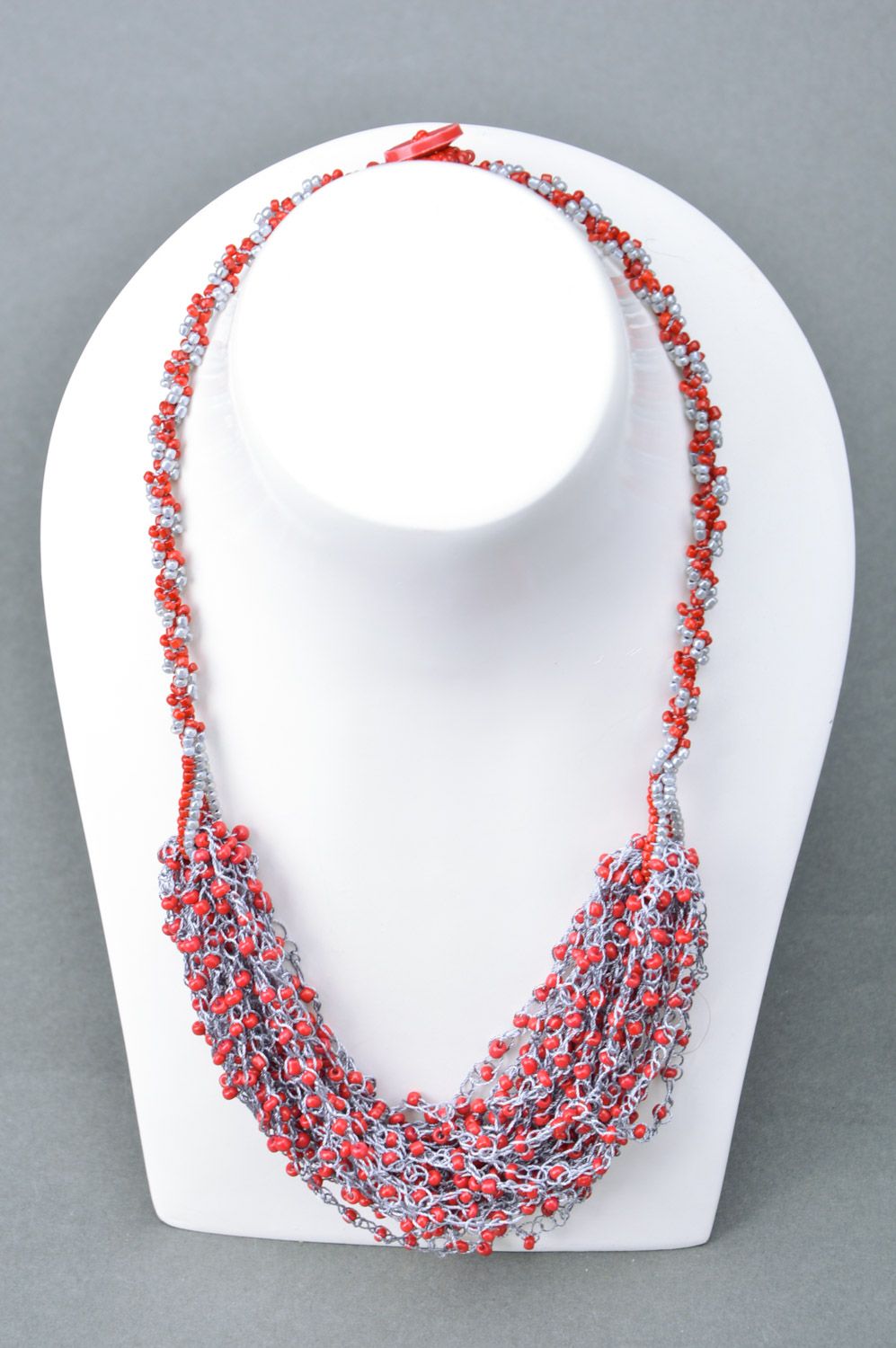 Beautiful designer women's handmade beaded necklace Juicy Cherry photo 1