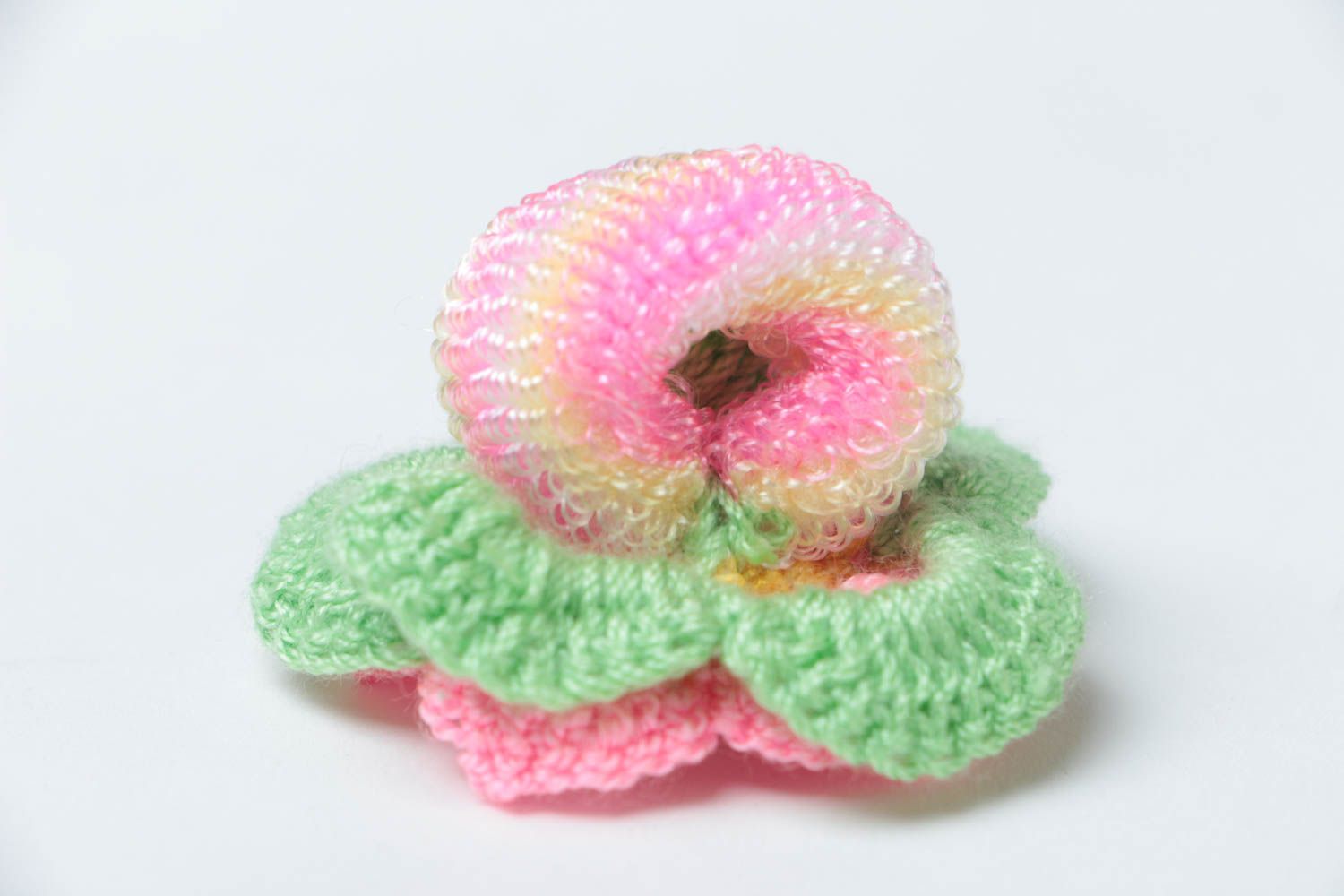Flower scrunchy hand-crocheted scrunchies fashion hair accessories for girls photo 4