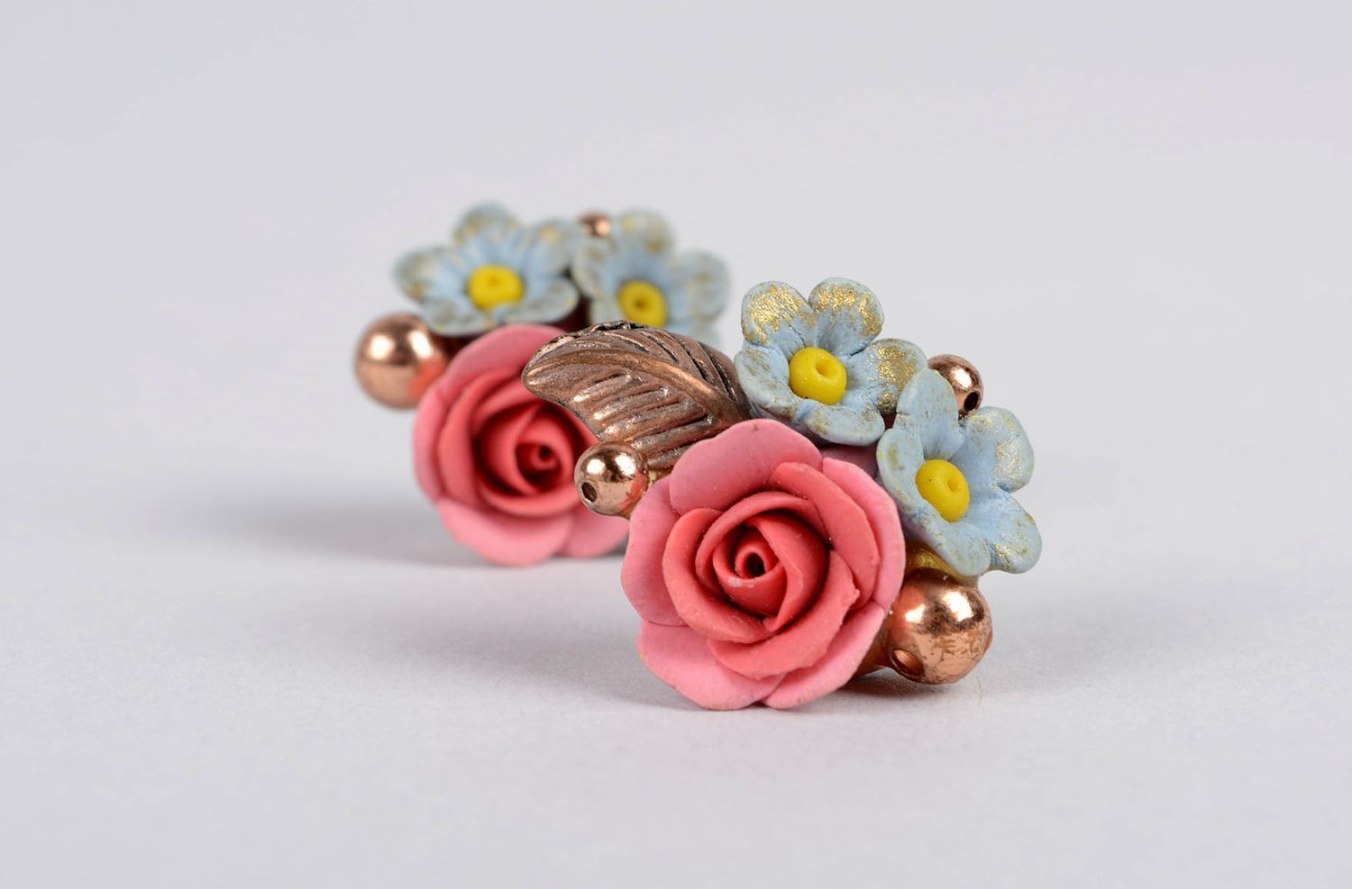 Grelle Blumen Ohrringe handgemachter Polymer Schmuck Geschenk für Frauen foto 3
