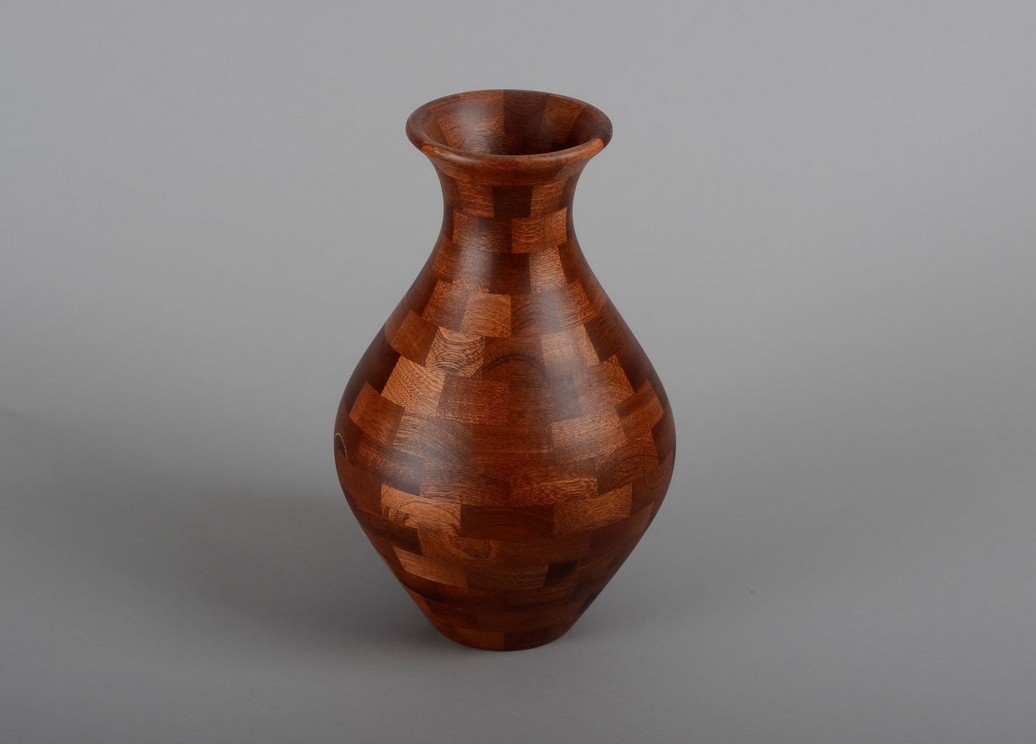 11 inches brown wooden decorative handmade vase  1,14 lb photo 3