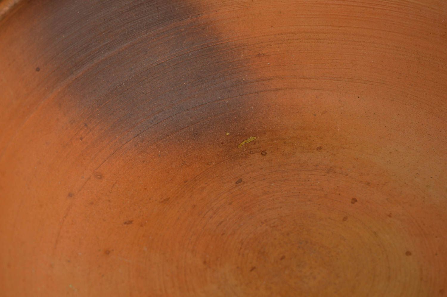 Bol en terre cuite rond marron clair de taille moyenne fait main écologique photo 5