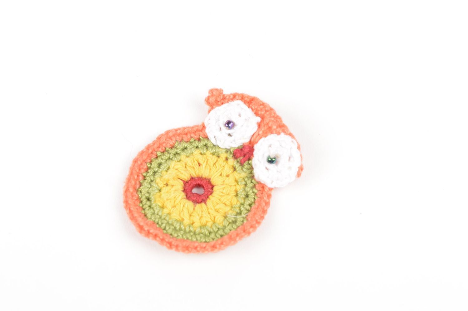 Handmade crocheted bird unusual blank for jewelry stylish textile fittings photo 2