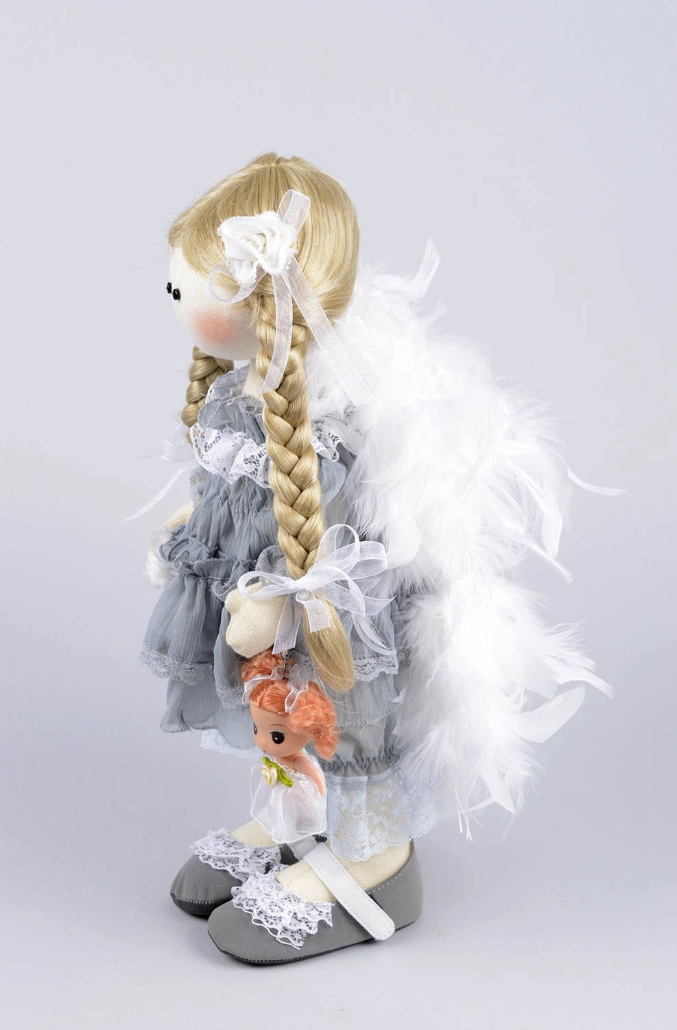 Красивая тканевая кукла ручной работы кукла для интерьера коллекционная кукла фото 2