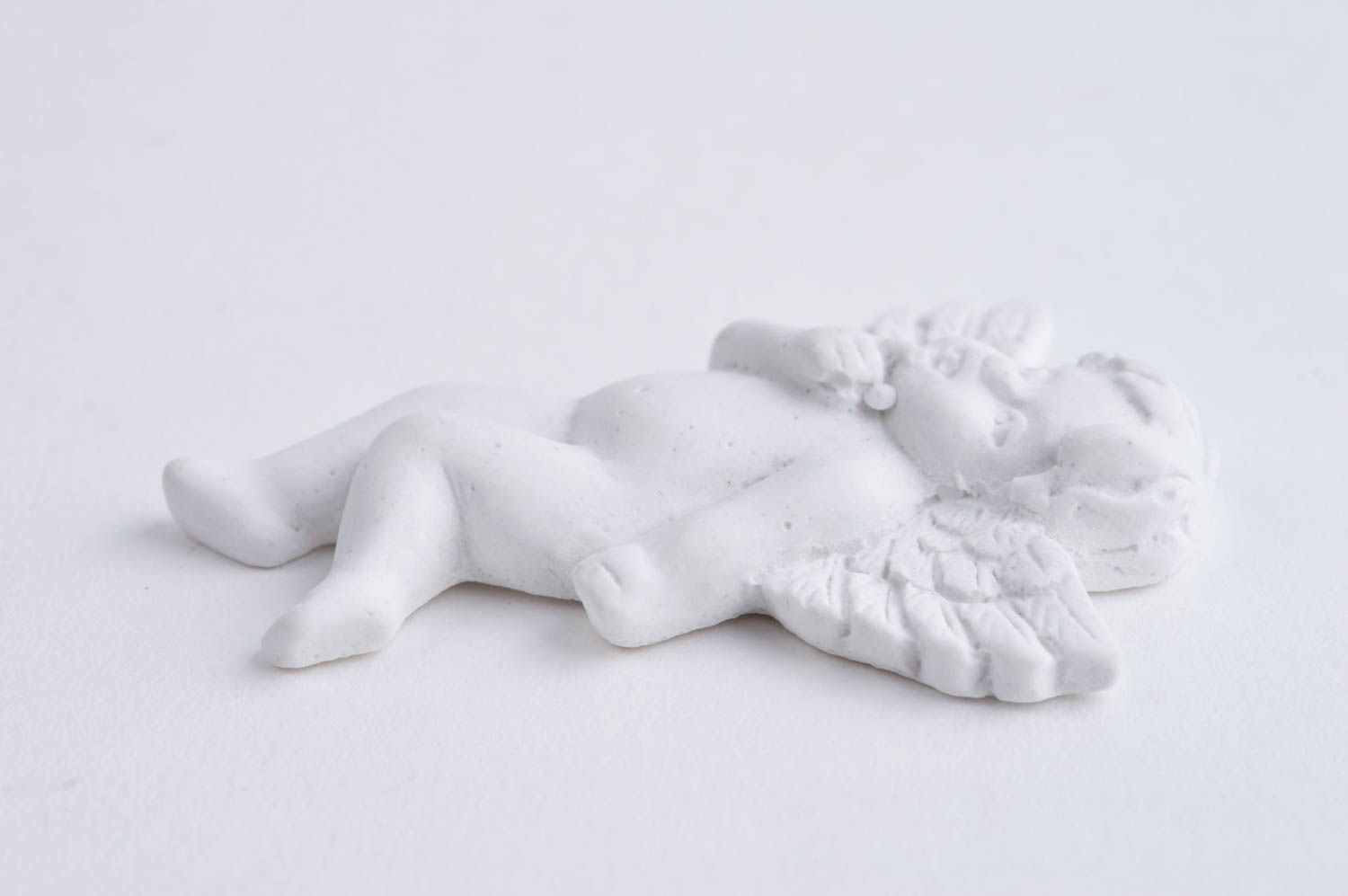 Handmade gypsum white angel unusual blank for creativity designer statuette photo 4
