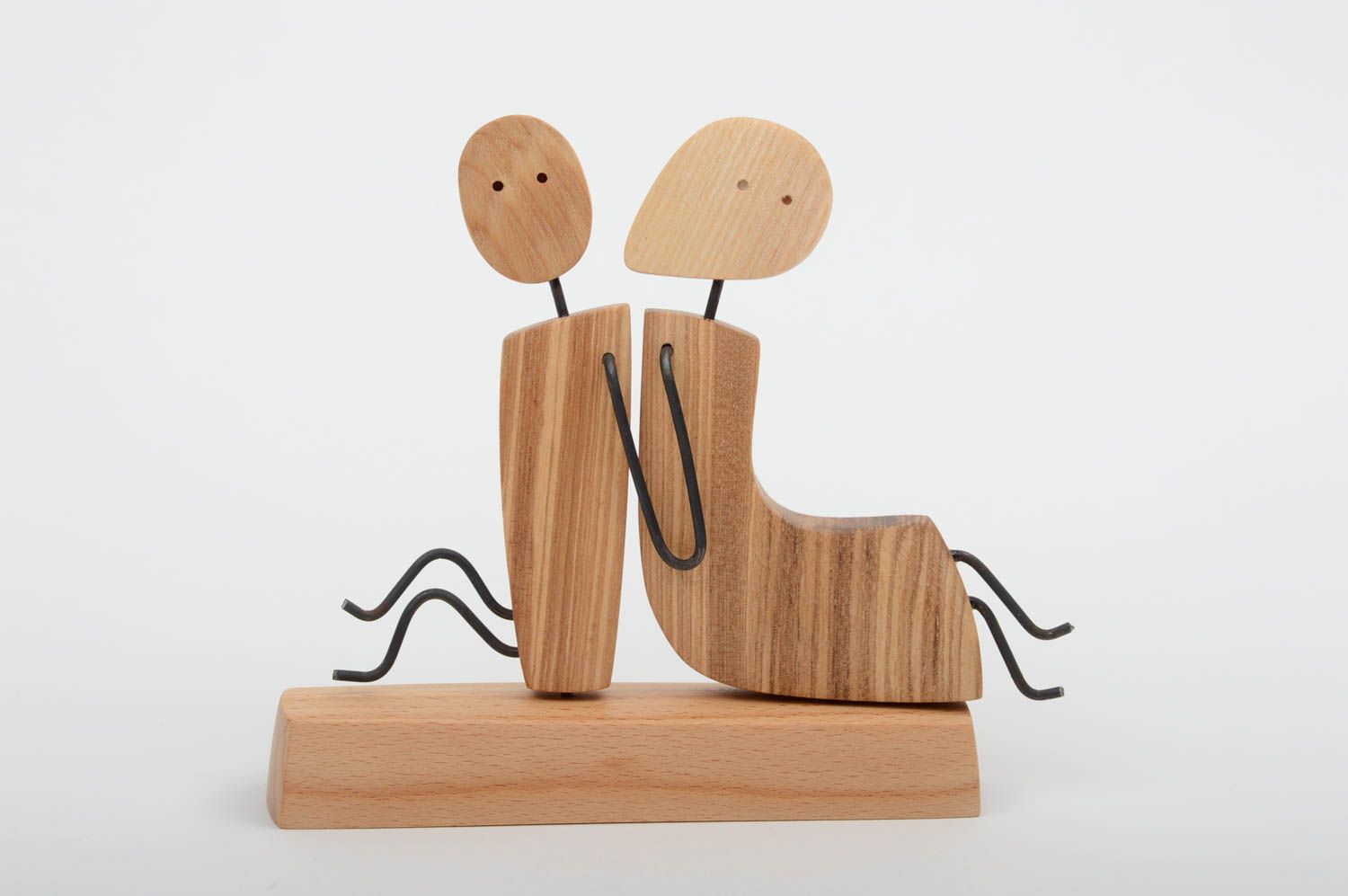 Figura artesanal de madera y metal decoración de hogar regalo para amigos foto 6