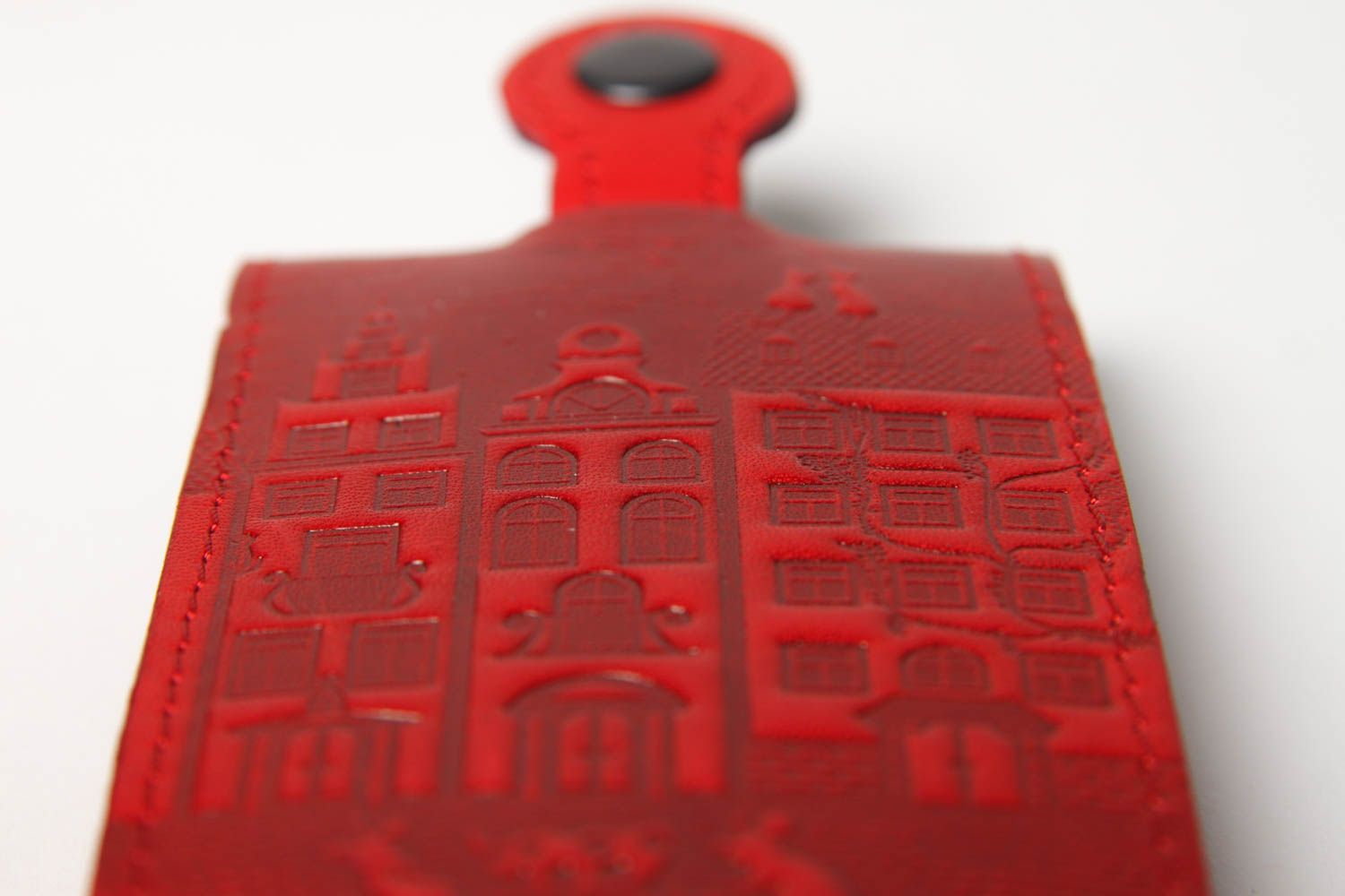 Guarda llaves original artesanal rojo accesorio de cuero regalo original foto 5