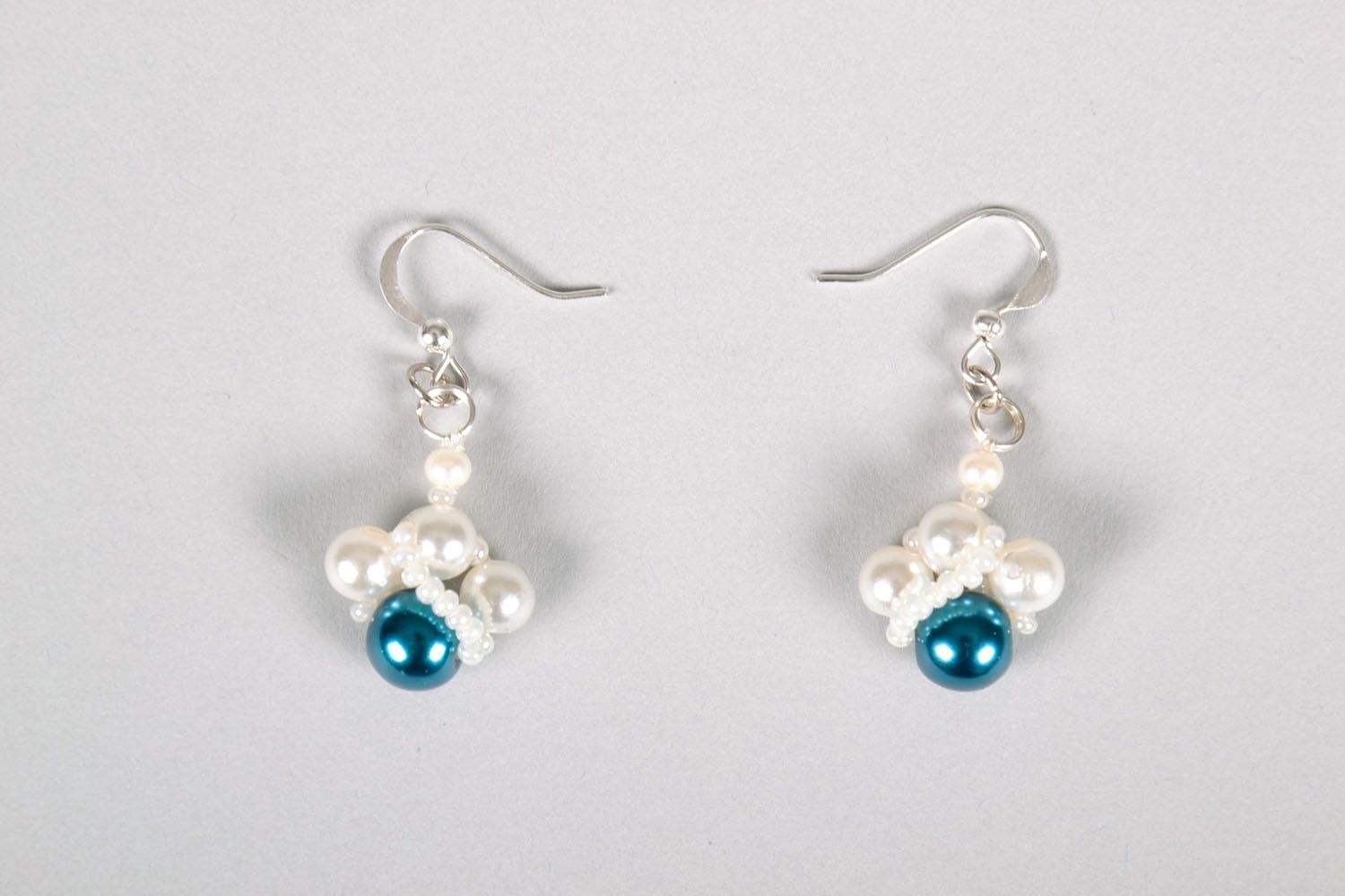Designer earrings with artificial pearls photo 2