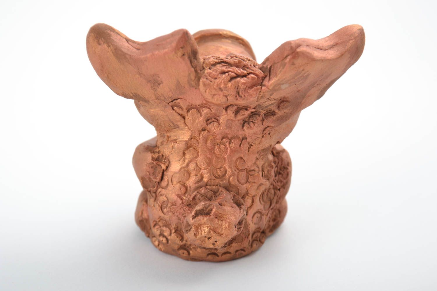 Handmade Dekofigur Elch Keramik Deko Figur aus Ton wunderschön braun foto 3