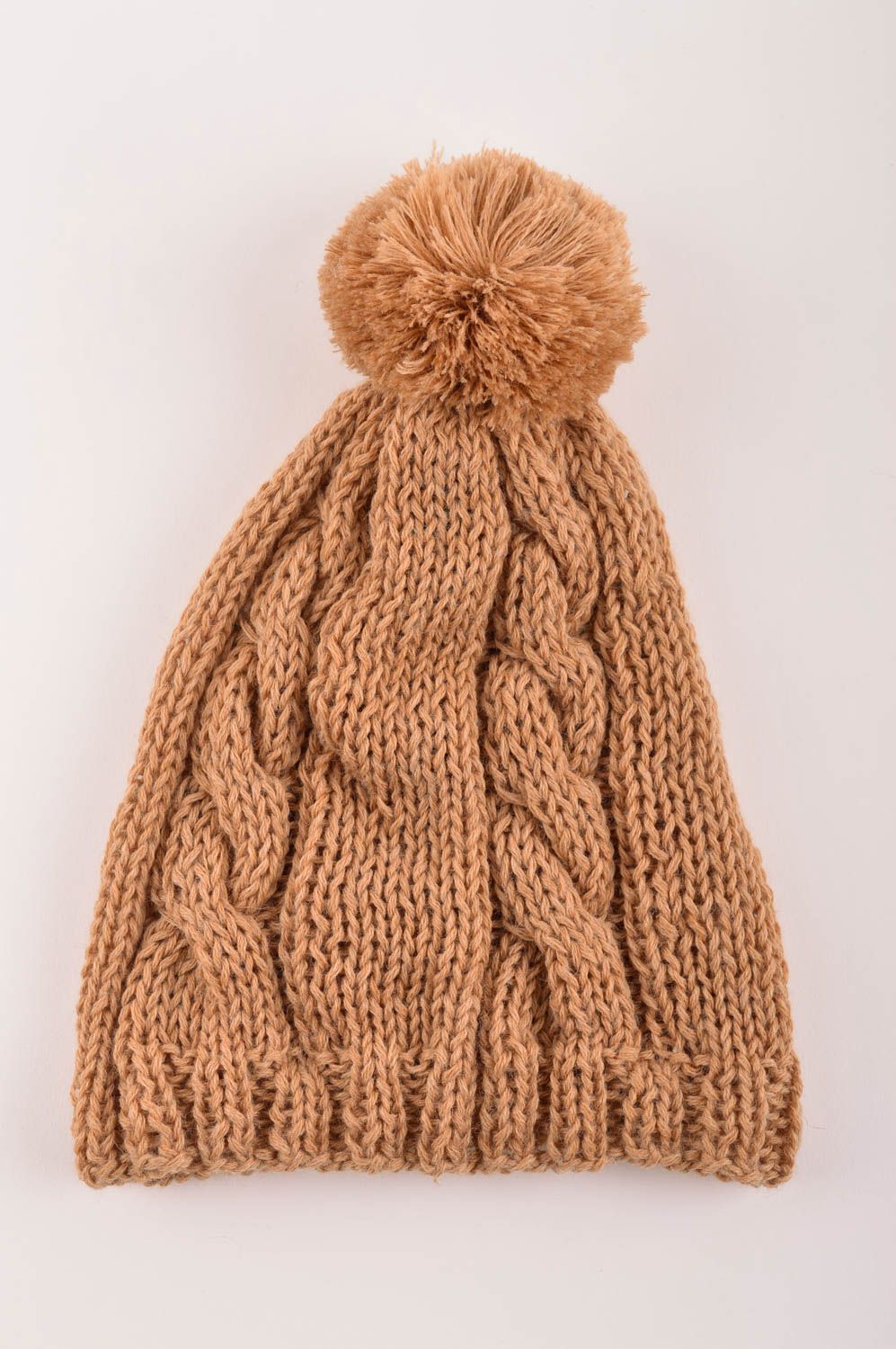 Вязаная шапка ручной работы зимняя шапка для девочки вязаная шапочка красивая фото 5