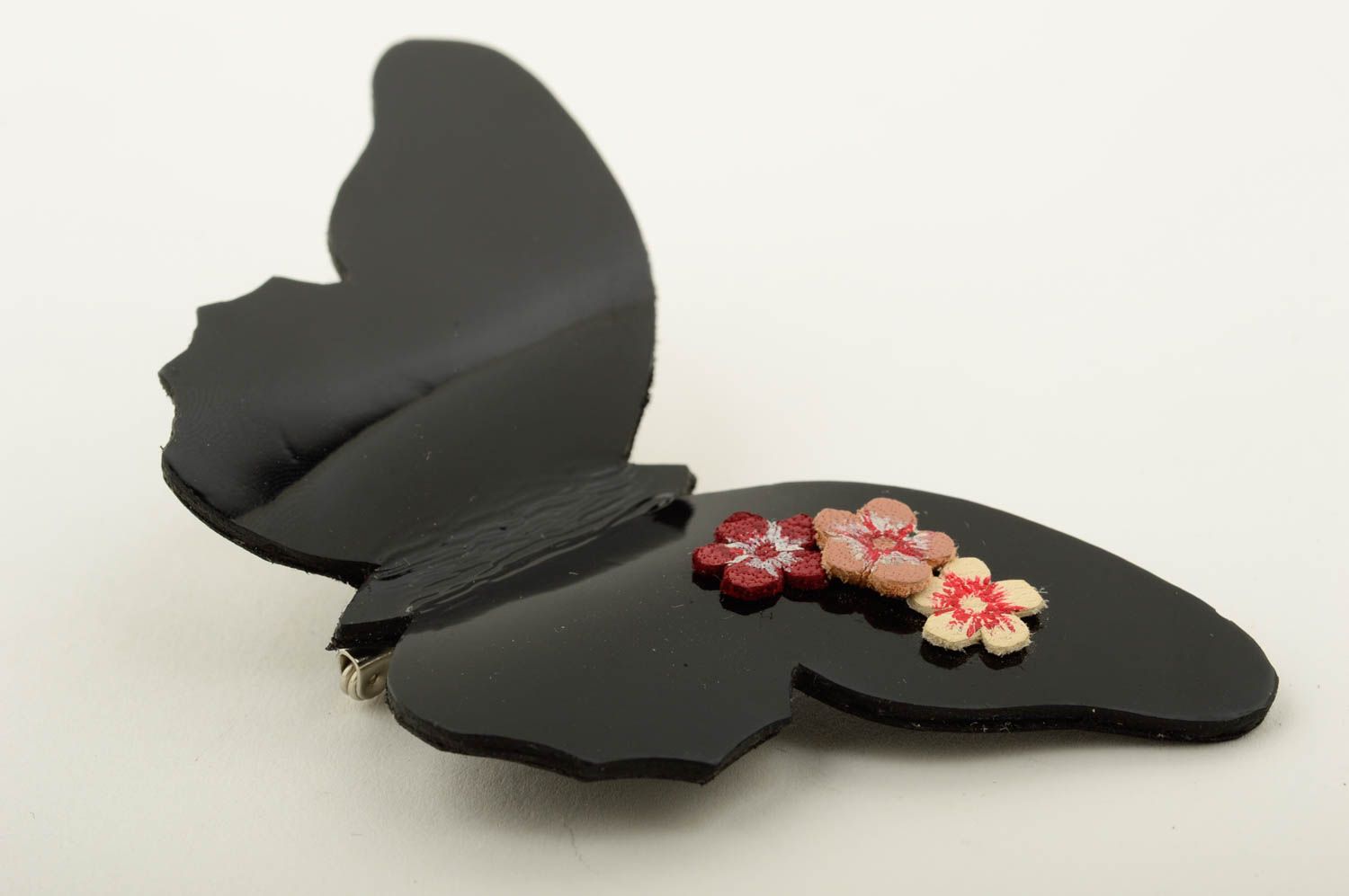 Broche hecho a mano de cuero bisutería fina regalo para mujer de moda mariposa foto 3