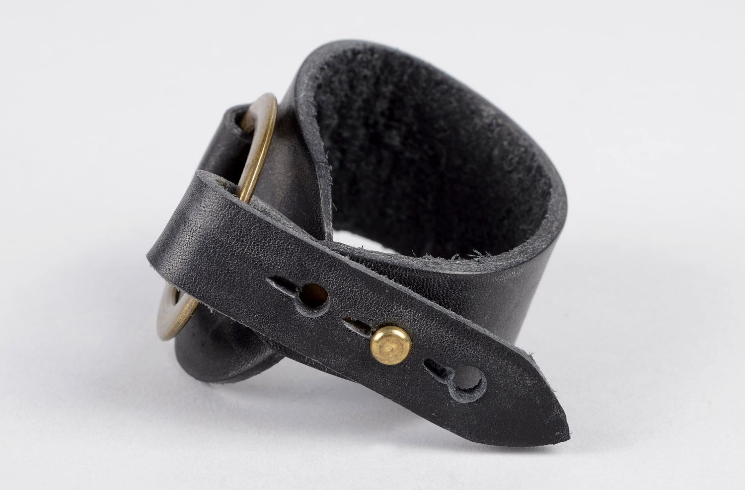 Handmade Leder Armband Designer Schmuck Accessoires für Frauen schwarz stilvoll foto 2