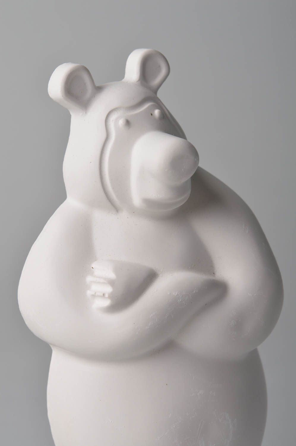 Objet décoratif fait main Figurine à peindre ours en plâtre Loisir créatif photo 4