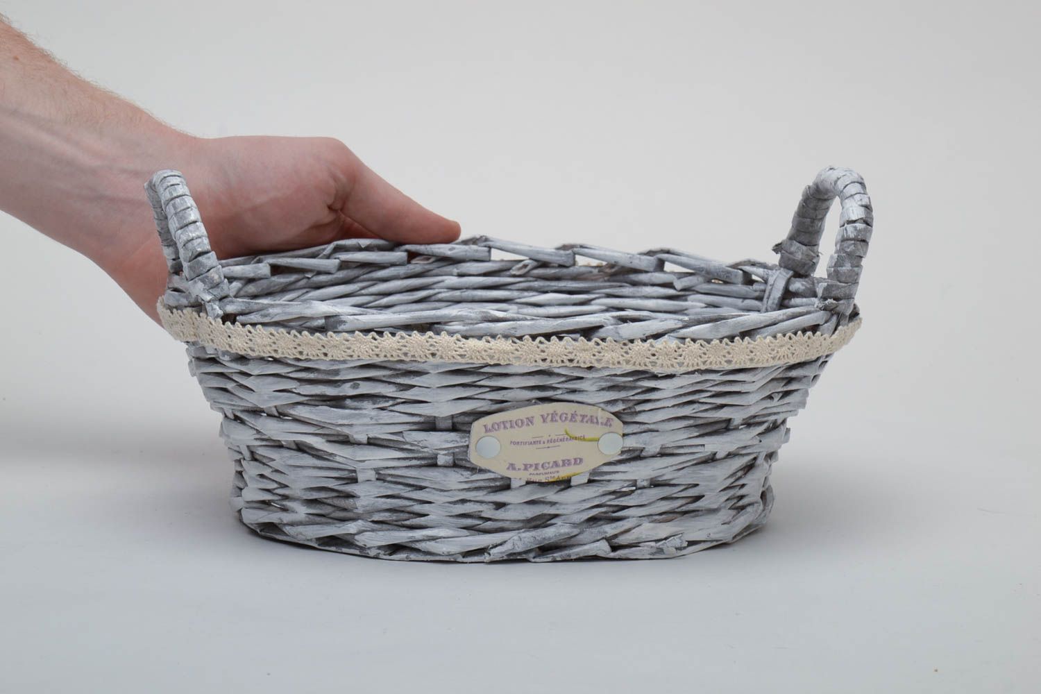 Paper rod woven basket photo 5