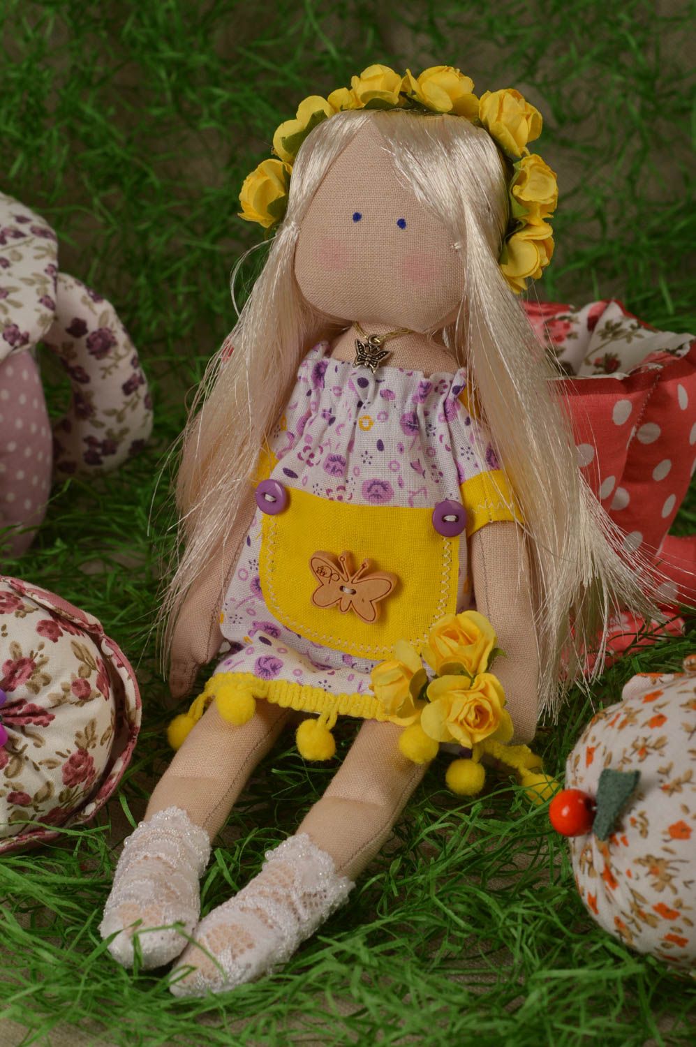Игрушка ручной работы текстильная кукла декор для дома мягкая оригинальная фото 1