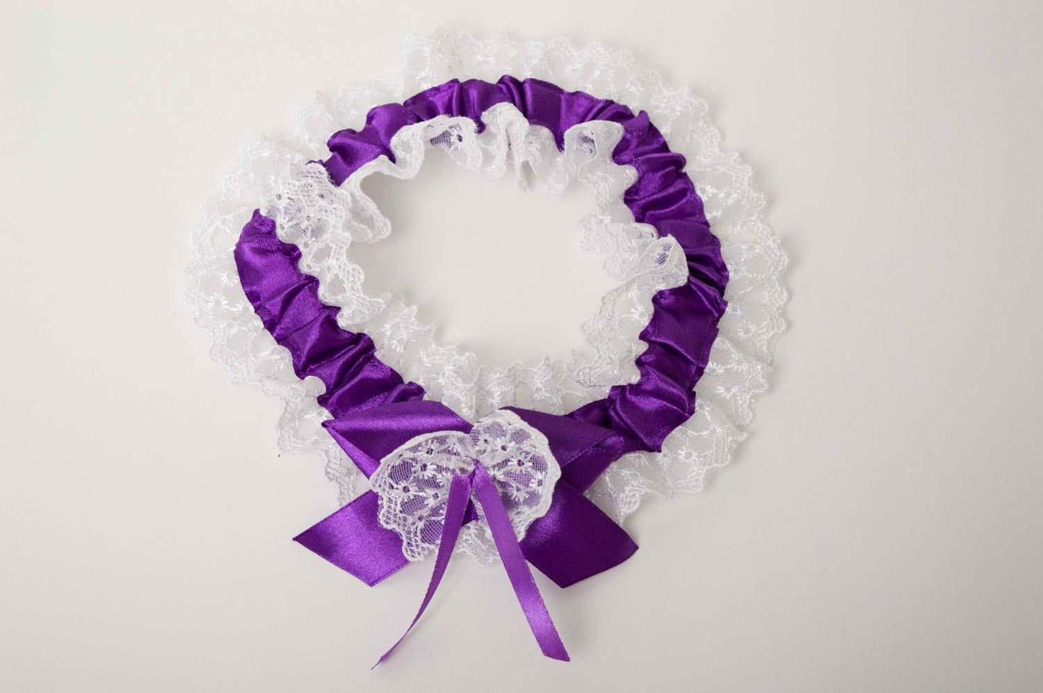 Jarretière violette faite main Jarretière mariée design Accessoire de la mariée photo 5