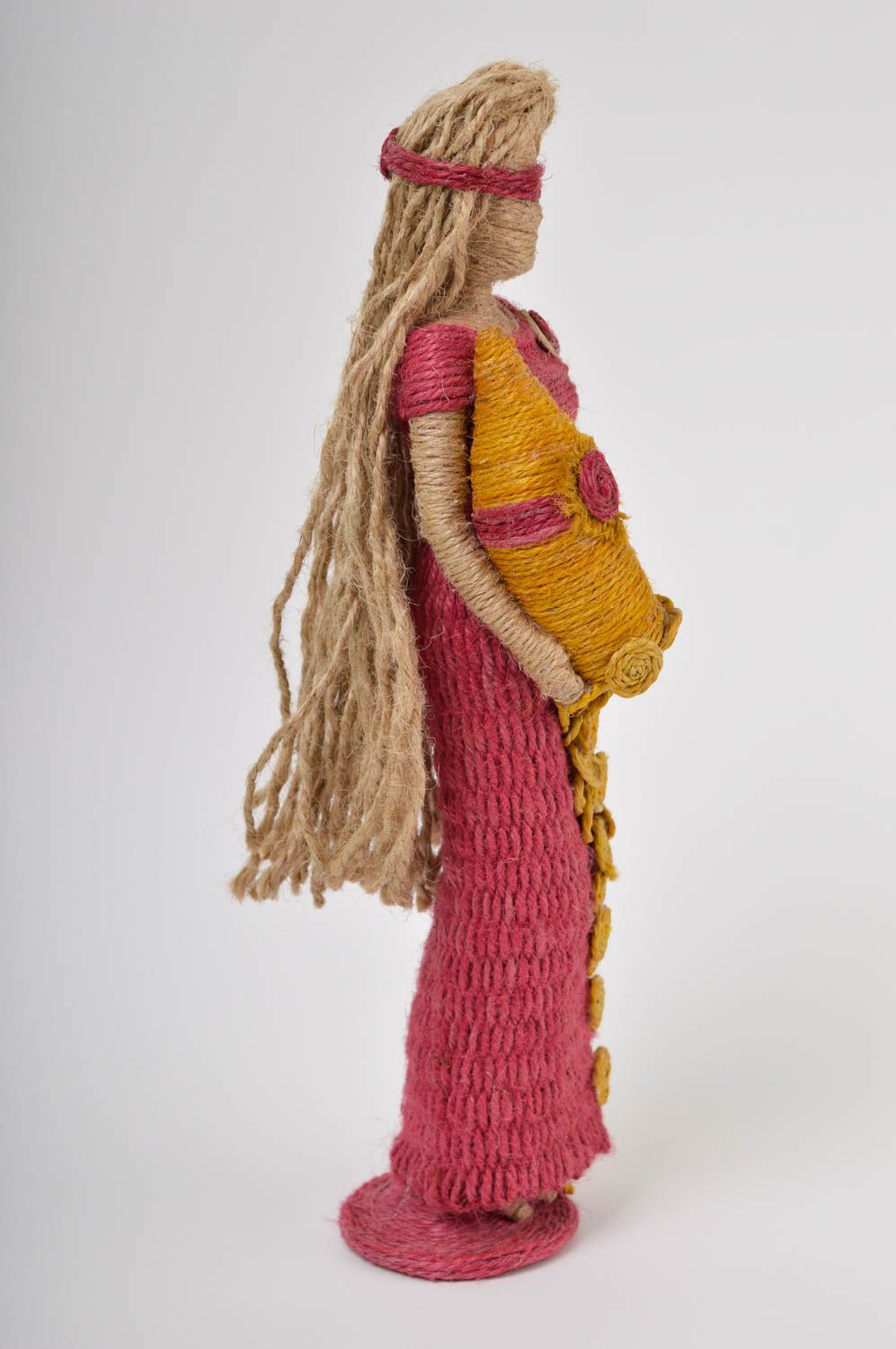 Кукла ручной работы декор для дома кукла из шпагата статуэтка Богиня удачи фото 4