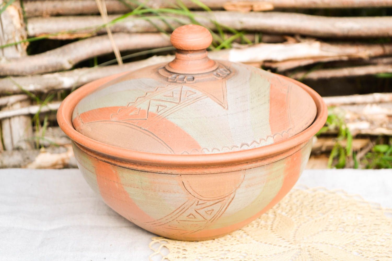 Handmade Keramik Geschirr Schüssel mit Deckel Küchen Deko Geschenk für Frauen foto 1