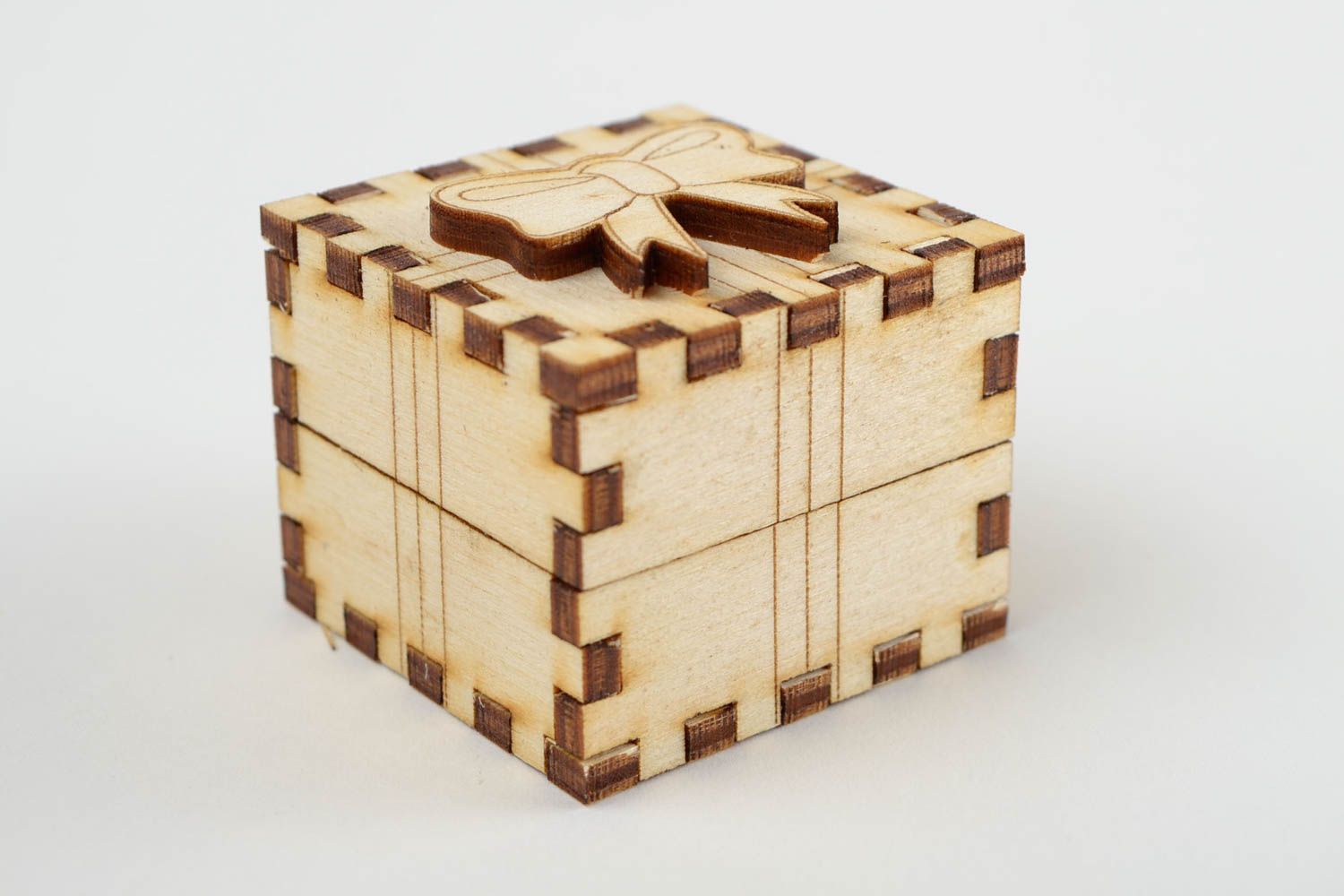 Handmade cute jewelry box wooden blank for creativity designer table decor photo 5