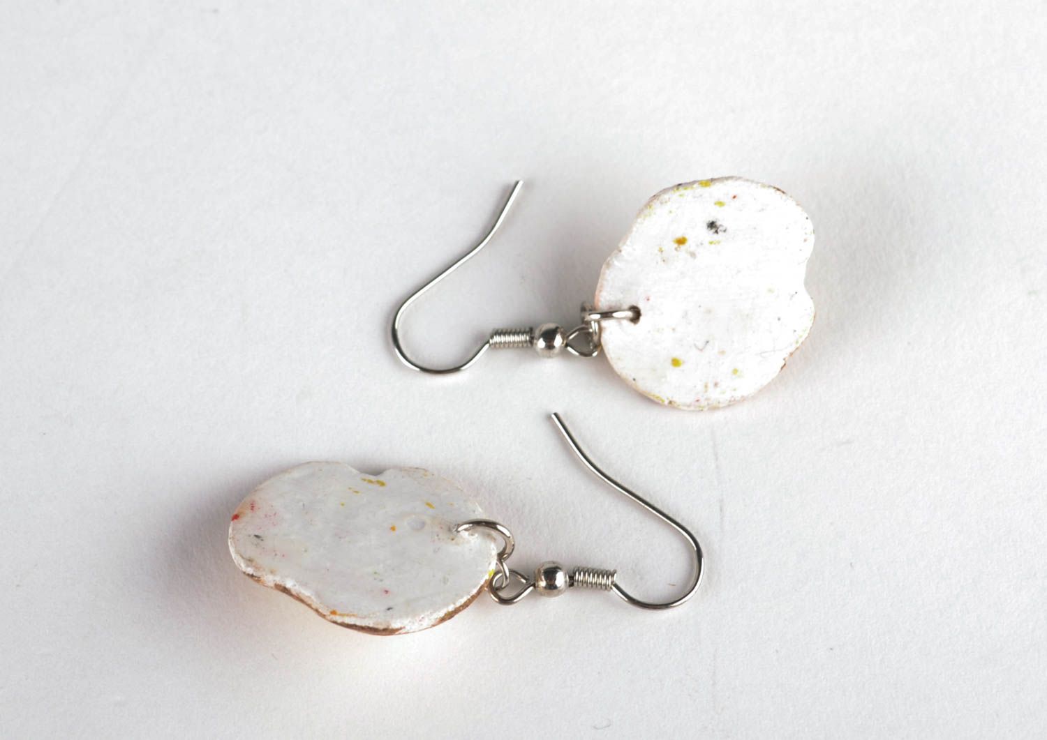 Polymer clay earrings in the shape of fried eggs photo 4