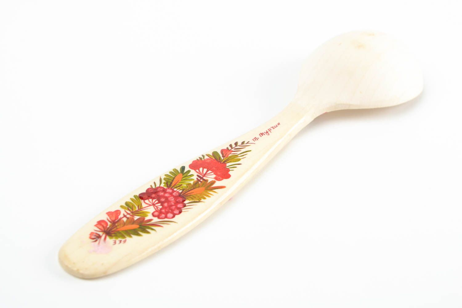 Cuchara de madera pintada a mano utensilio de cocina artesanal regalo original foto 5
