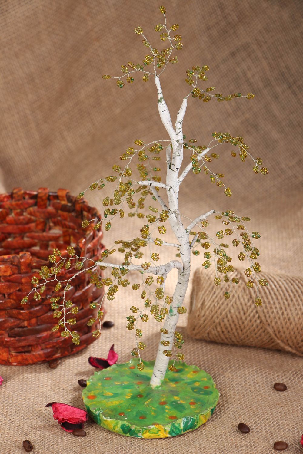 Decorative tree made of beads Birch photo 4