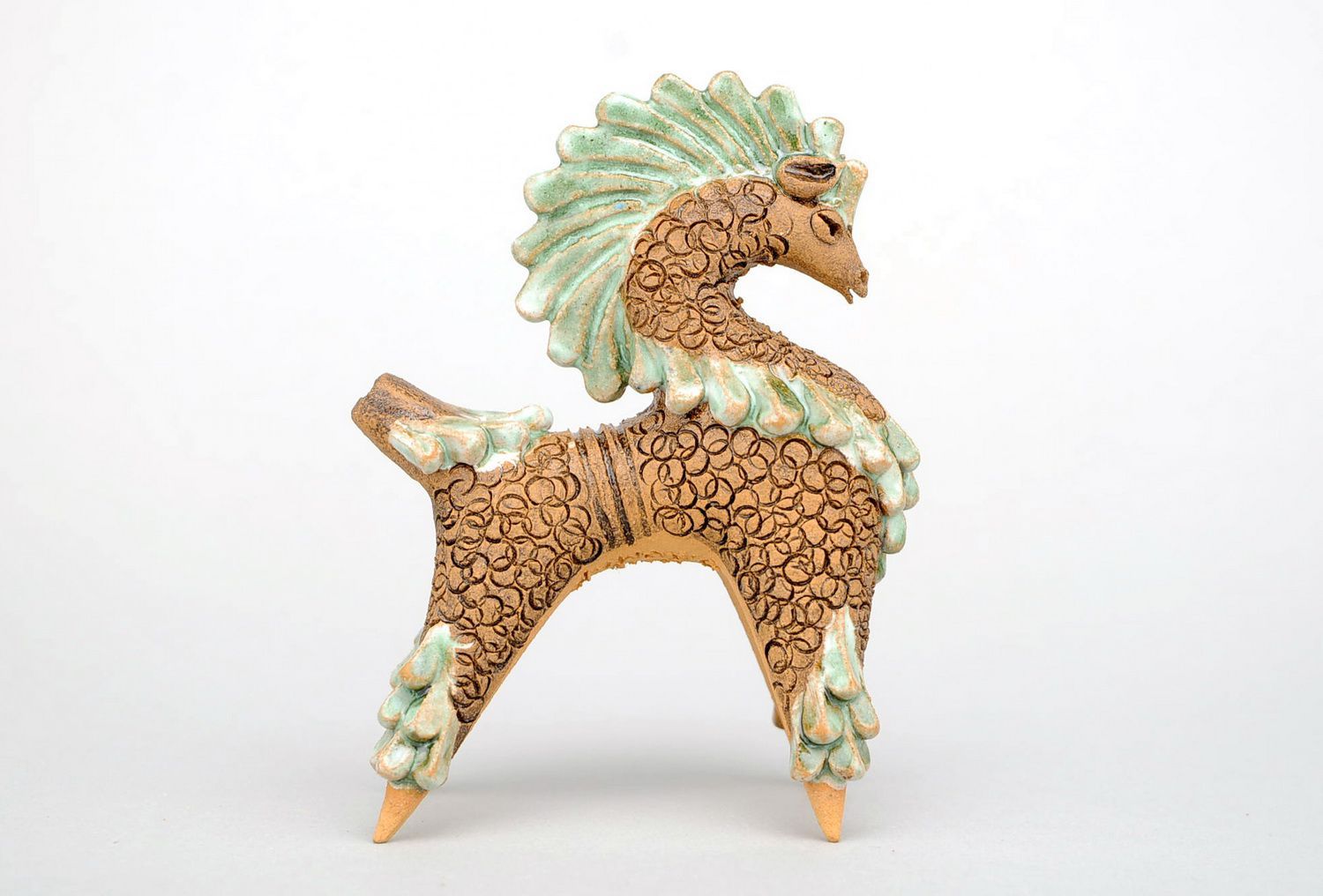 Clay penny whistle Horse photo 4
