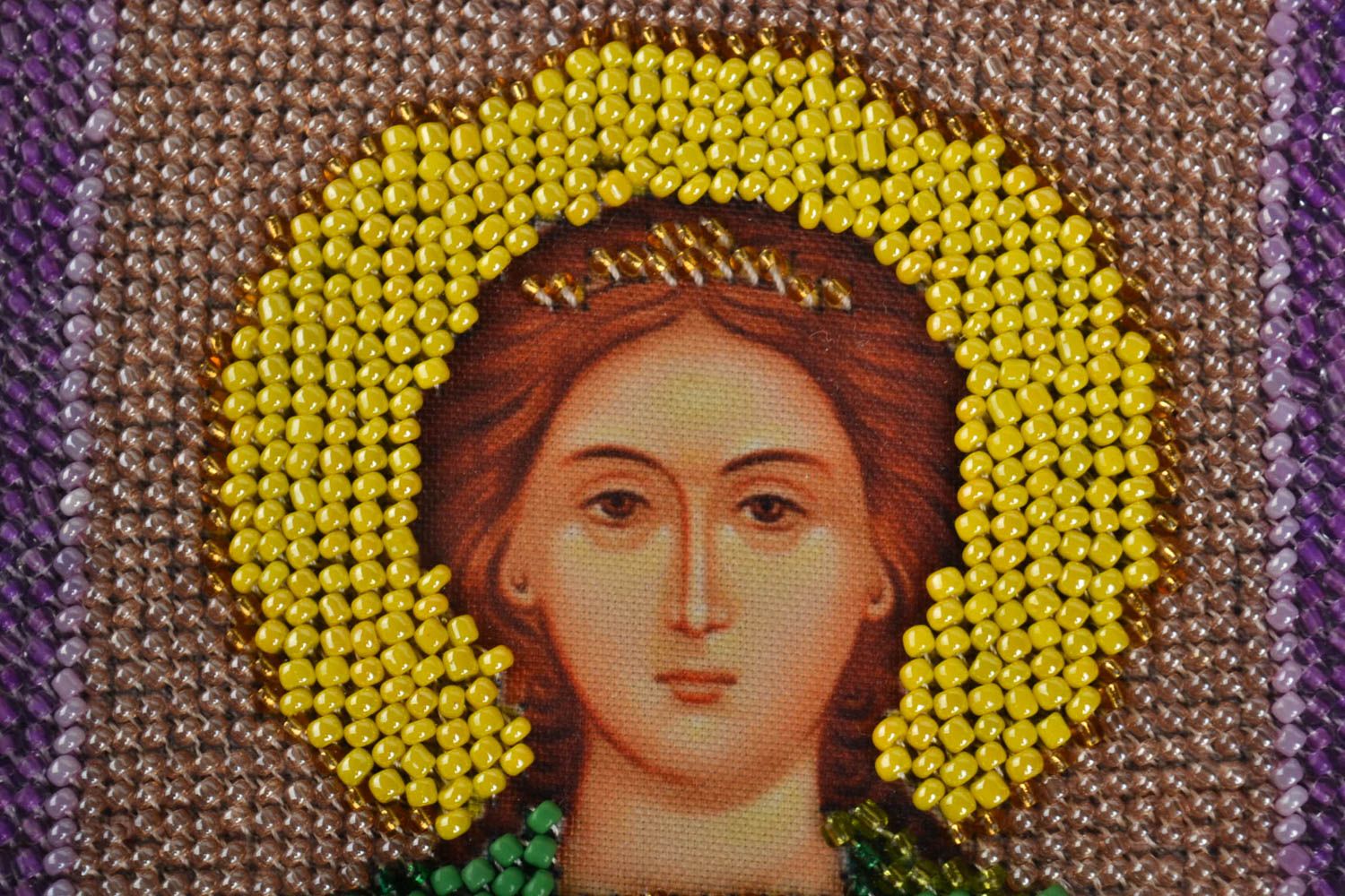 Icono ortodoxo hecho a mano y bordado cuadro religioso regalo para amigo  foto 2