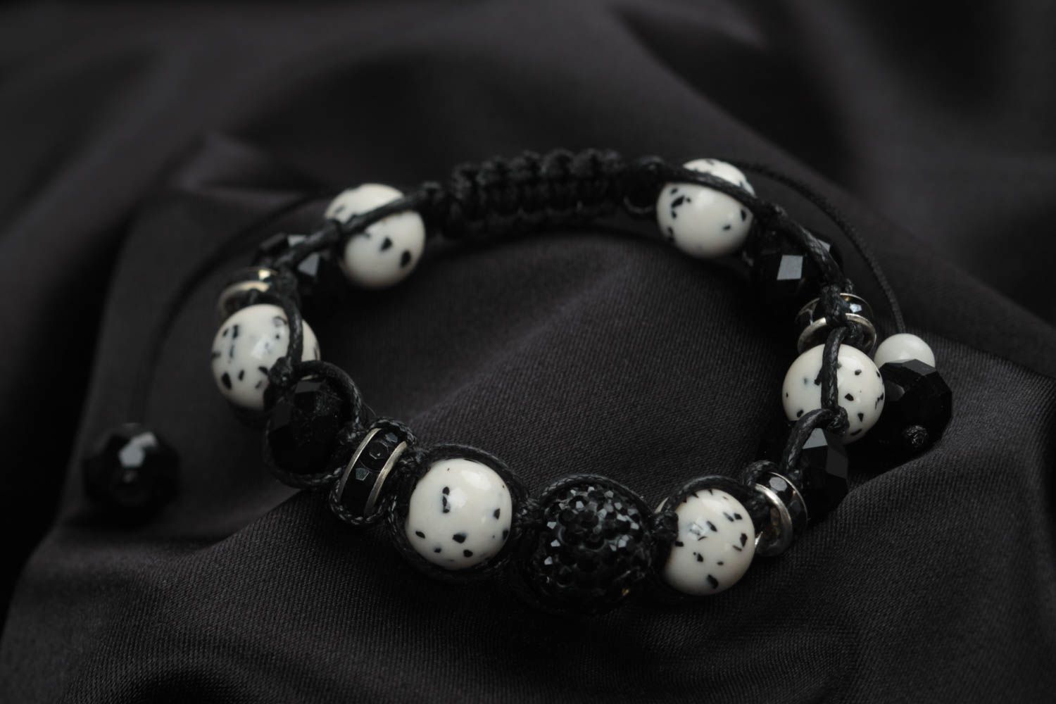 Stylish handmade braided cord bracelet beaded bracelet designs gifts for her photo 2