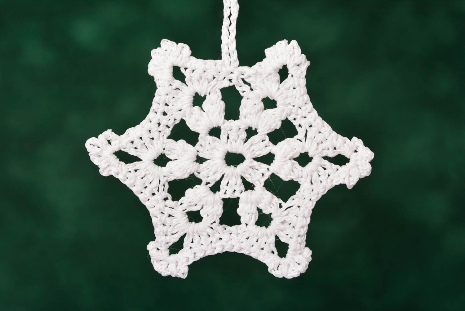 Décoration flocon Déco fait main Idée déco Noël tricot crochet blanc design photo 5