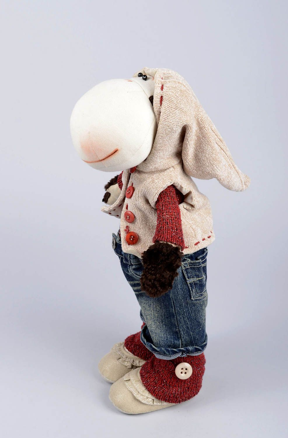 Affe Kleinkinder Spielzeug Geschenk für Kinder Haus Deko handmade Stoff Tier  foto 3