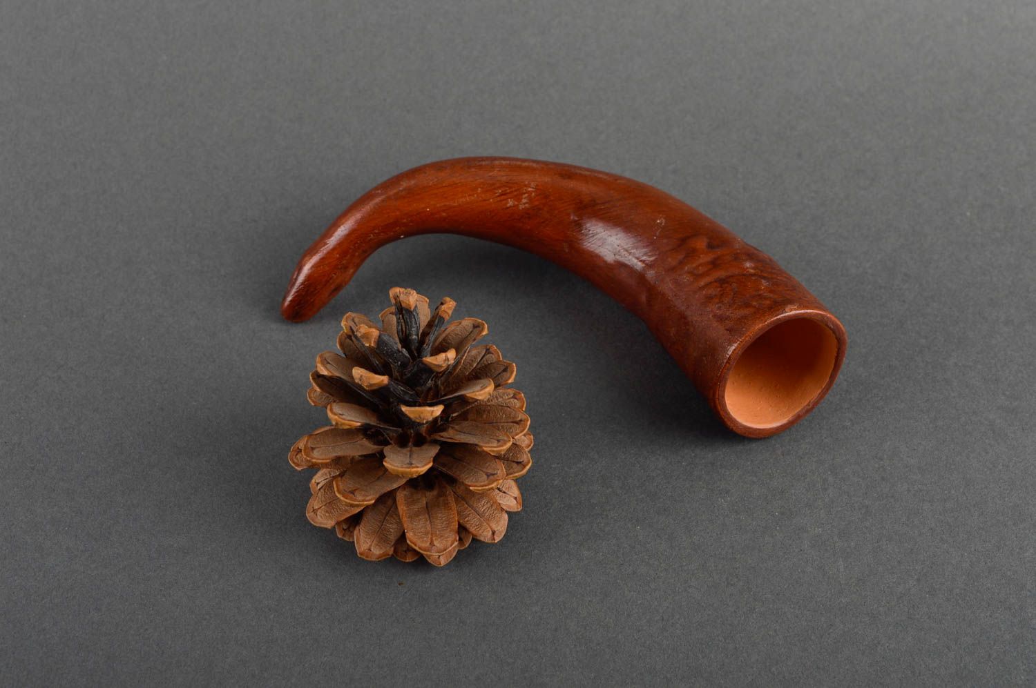 Ceramic handmade ware designer horn cup stylish horn for beverages art pottery photo 1
