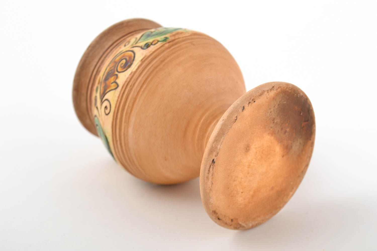 Becher aus Ton handmade Keramik Geschirr Küchen Deko mit Bemalung schön foto 5