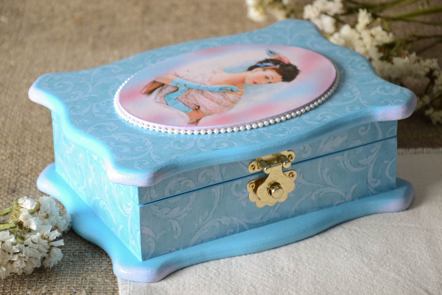 Beautiful handmade box unusual stylish accessories decorative cute present photo 1