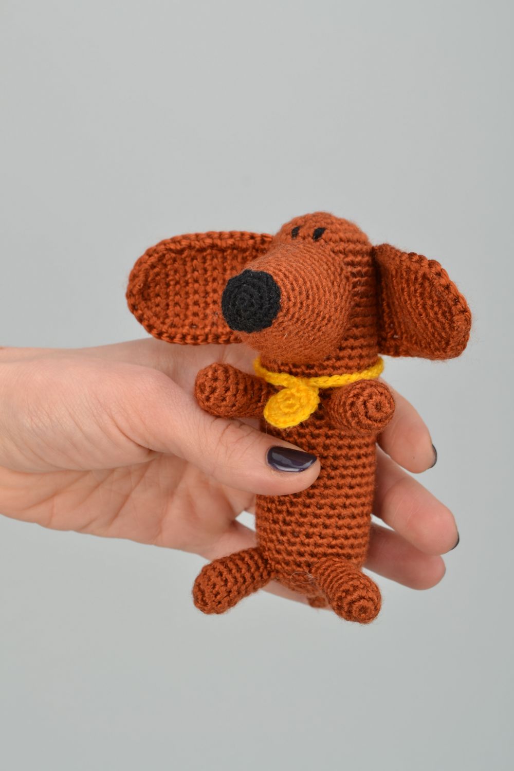 Soft crochet toy Badger-dog photo 2