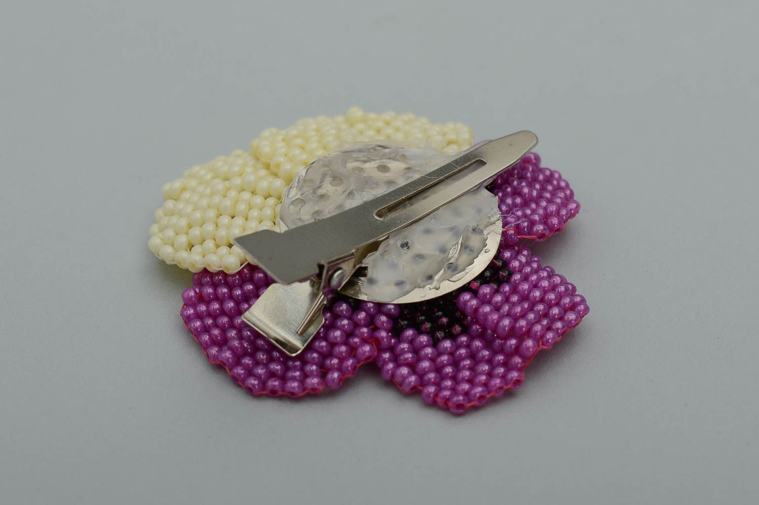 Handmade stylish barrette beaded hair clip seed beads accessories for girls photo 3