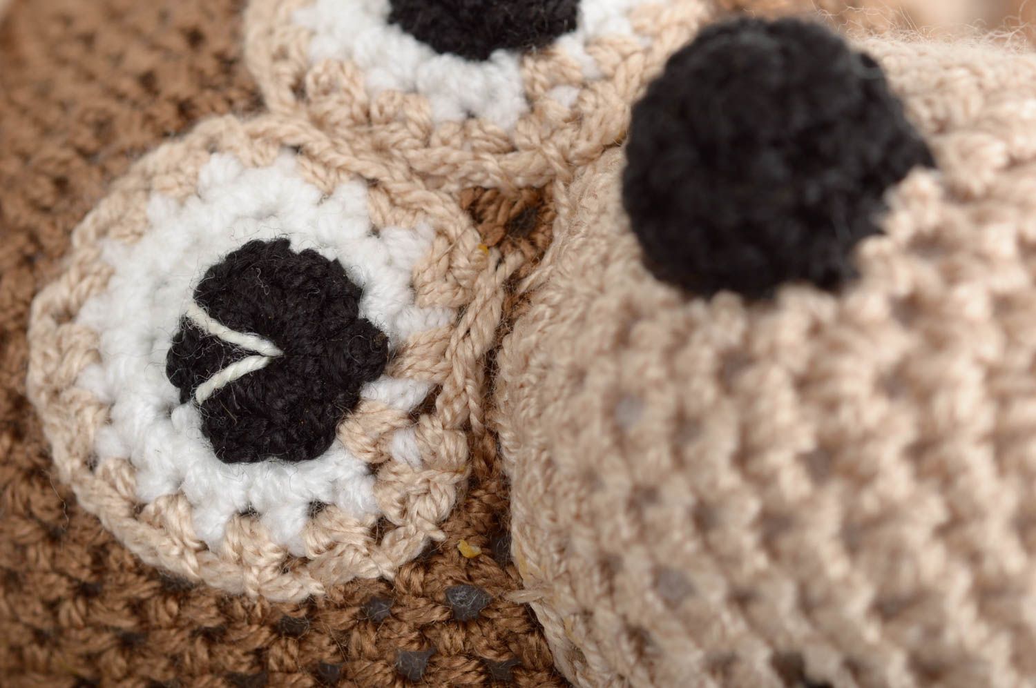 Peluches singes faites main Jouets tricotés au crochet 2 pièces Cadeau enfant photo 3