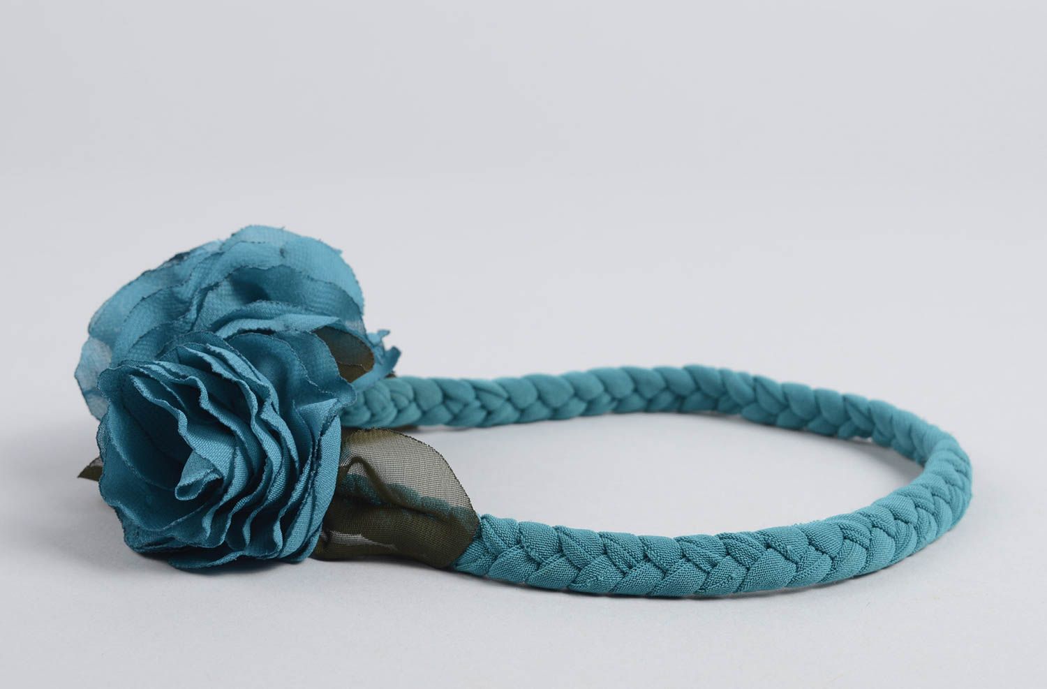 Аксессуар для волос handmade повязка для девочки бирюзовая повязка для волос фото 3