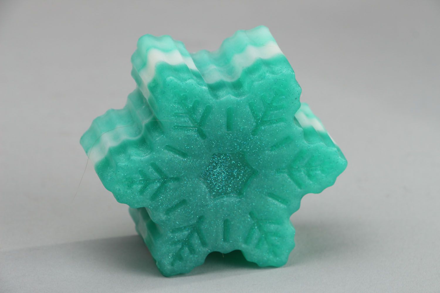 New Year's homemade soap Mint Snowflake photo 1