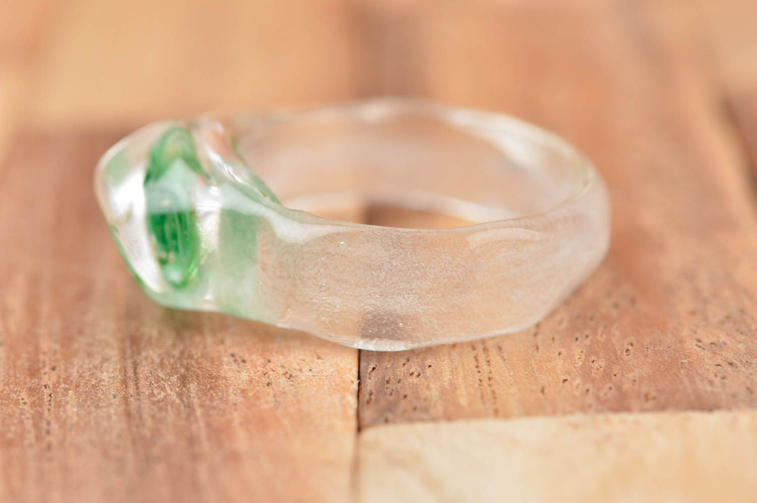 Кольцо из стекла кольцо ручной работы красивое кольцо бижутерия из стекла фото 2