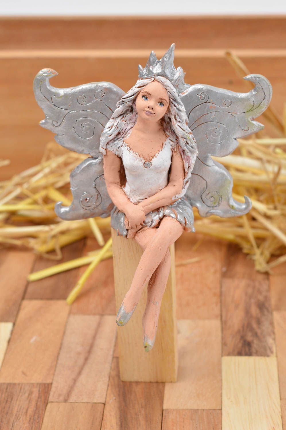 Handmade ceramic fairy statuette cute designer figurine unusual souvenir photo 1