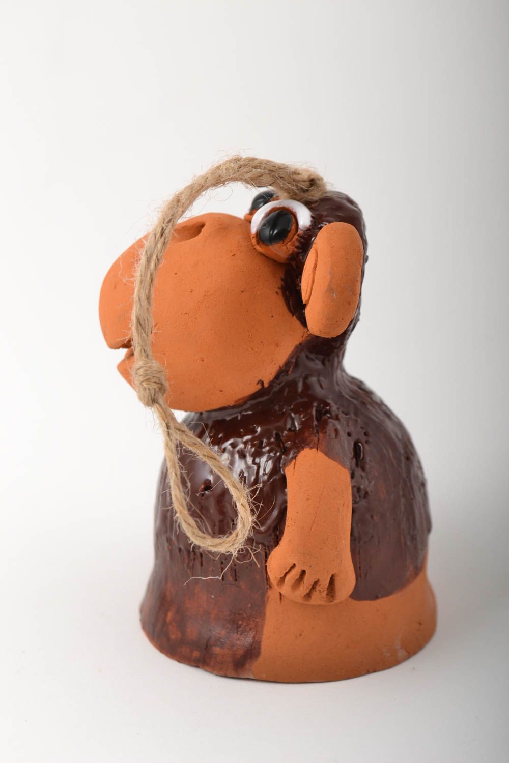Handgemachte Keramik originelle Geschenke Glöckchen Ton Deko Anhänger Affe schön foto 4
