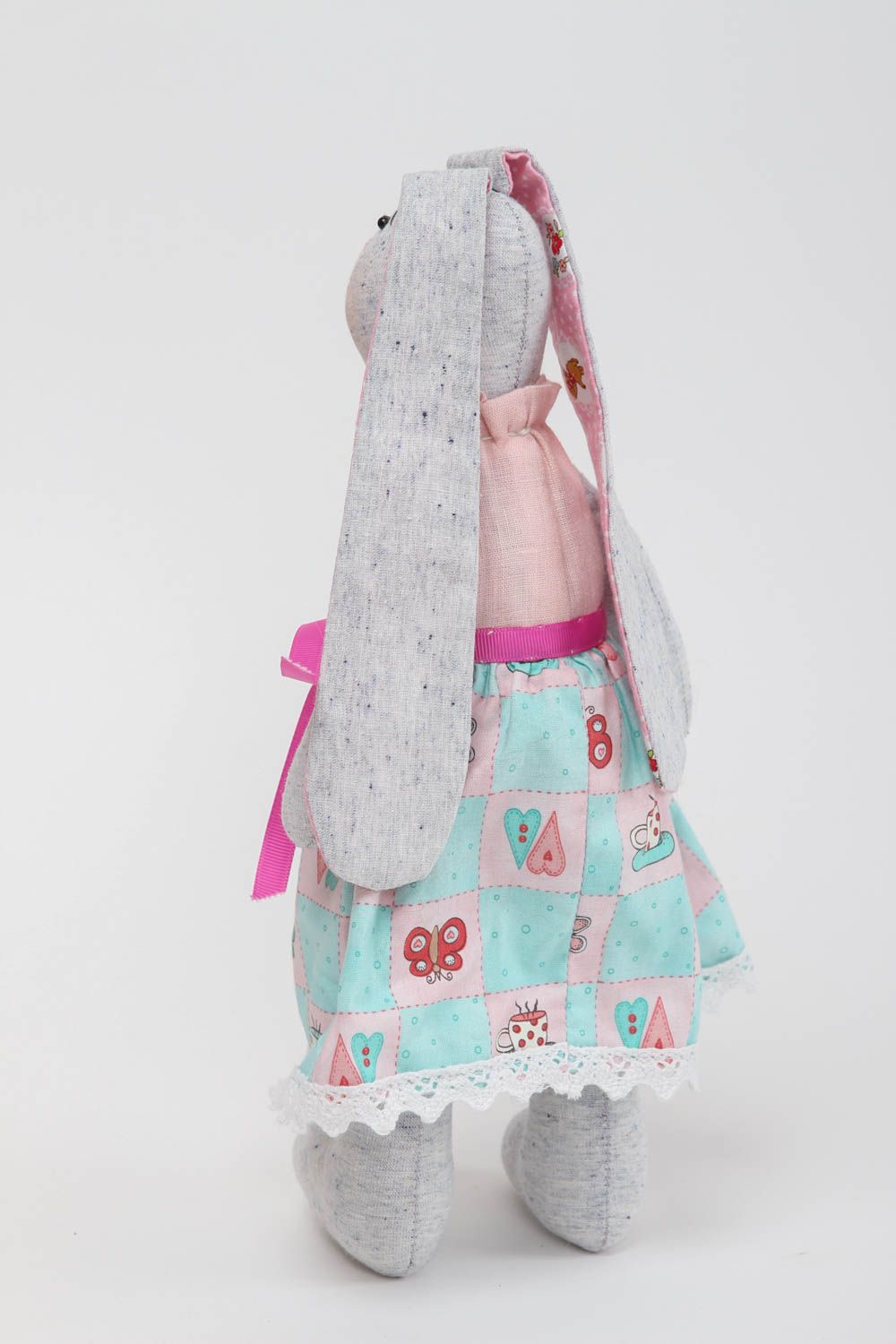 Juguete artesanal de tela muñeca de peluche con cinta regalo original para niño foto 4